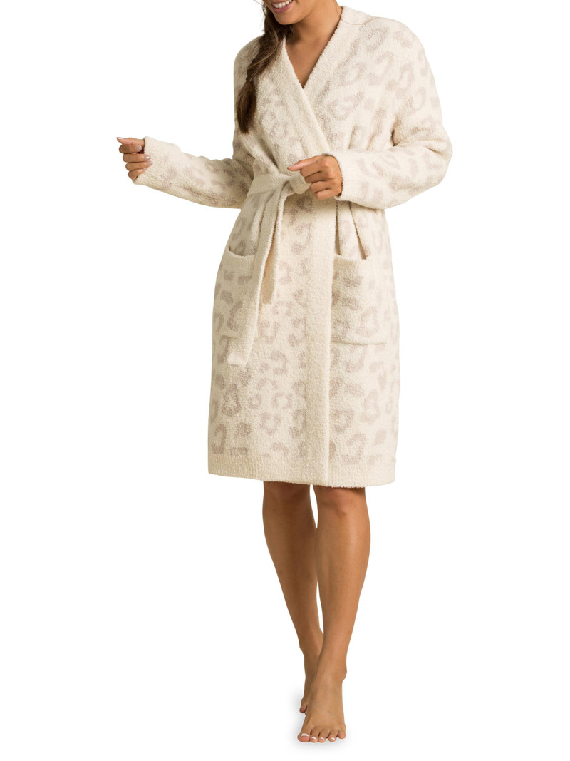 Women's Cozychic Leopard Robe - Cream Stone 1