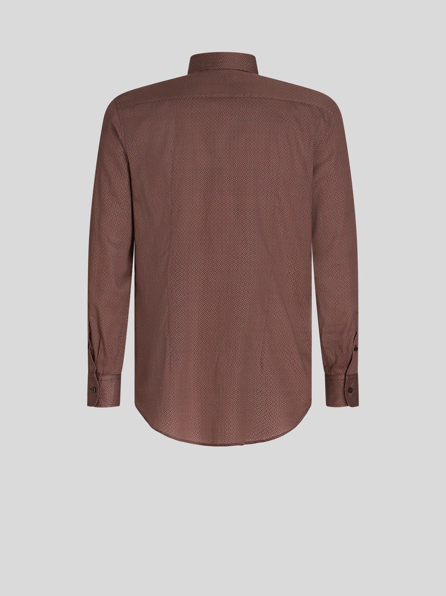 MICRO GEOMETRIC PRINT COTTON SHIRT - 2