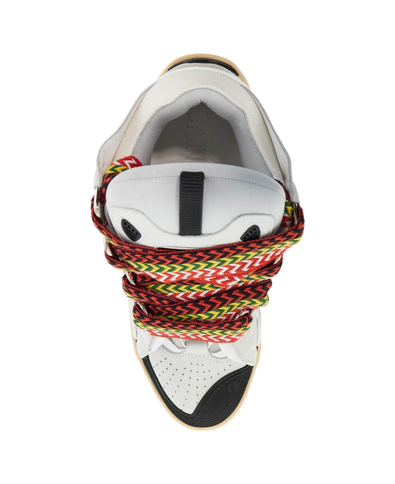 'curb' White Leather Blend Sneakers - 2