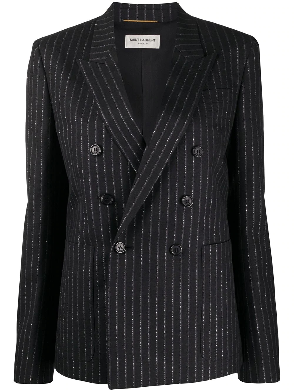 pinstriped double-breasted blazer - 1