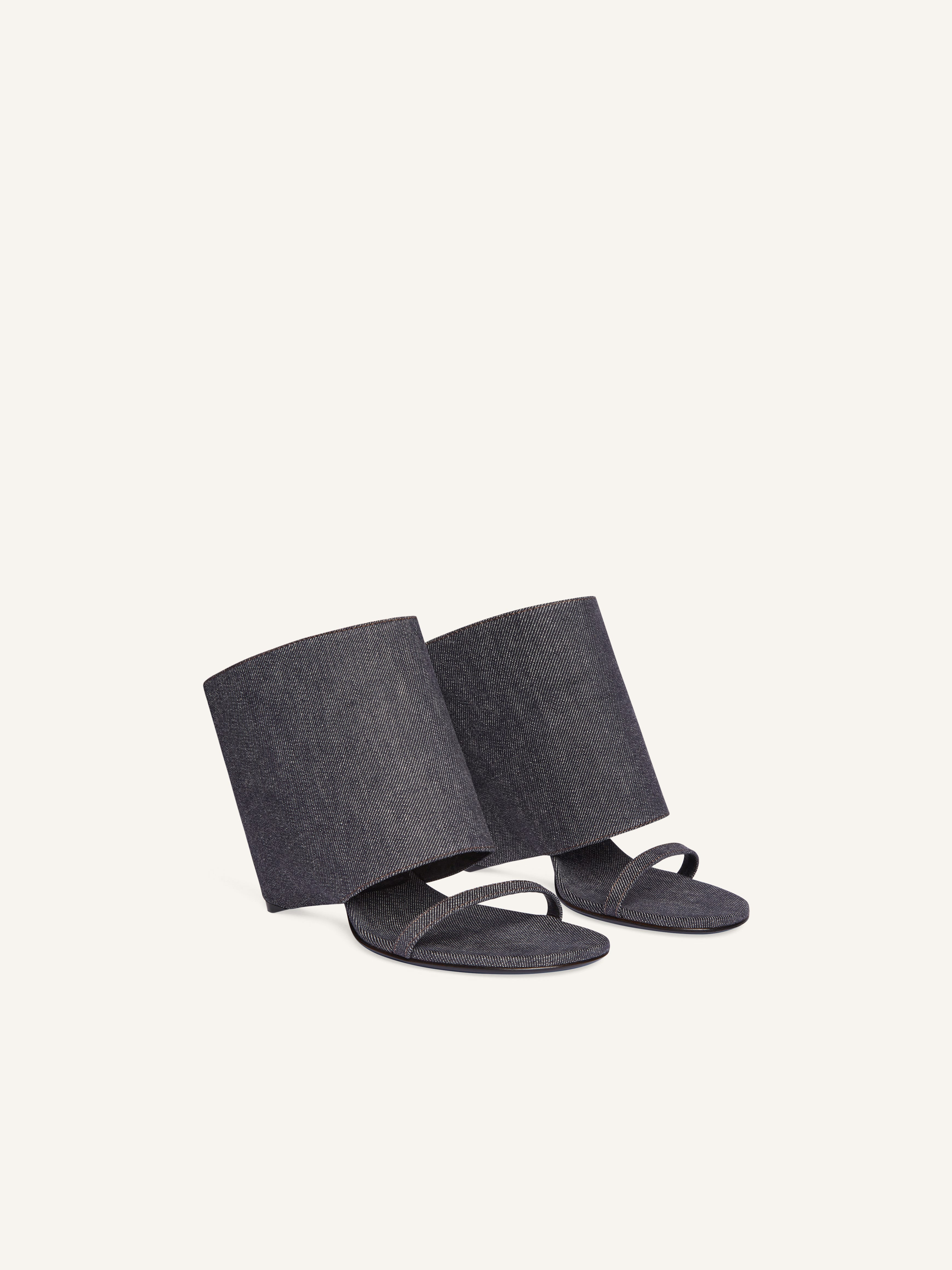OBLIQUE WEDGED DENIM MULES - 3