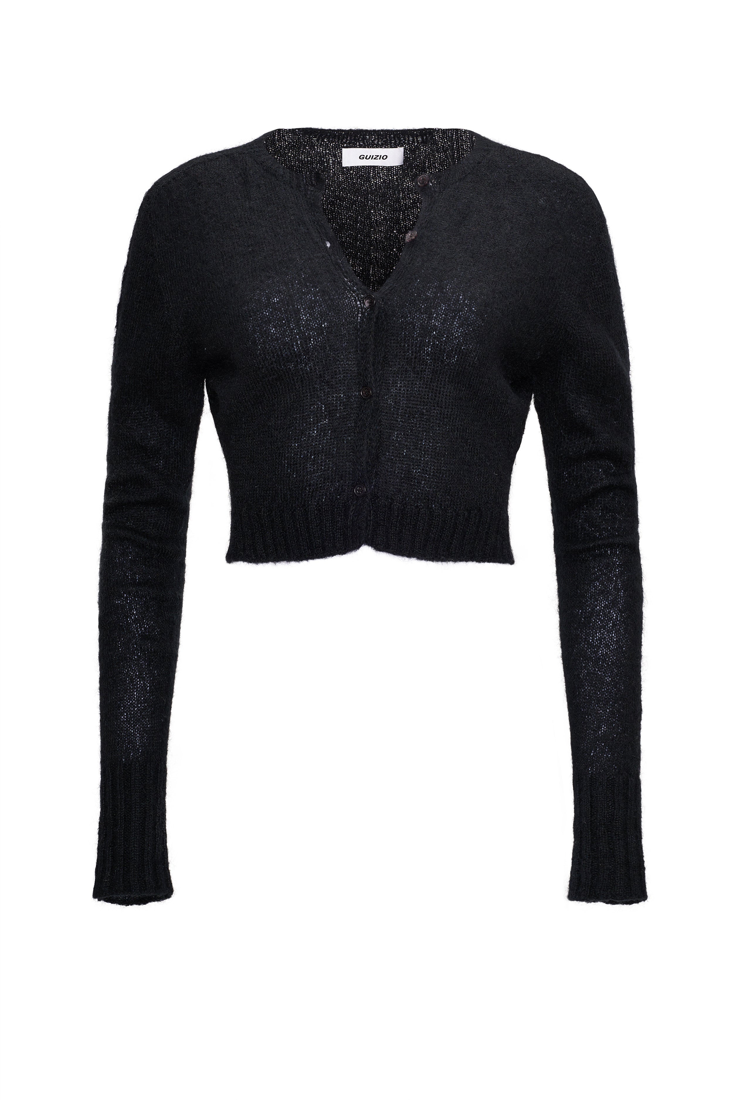 MOHAIR RIBBED CARDIGAN - 1