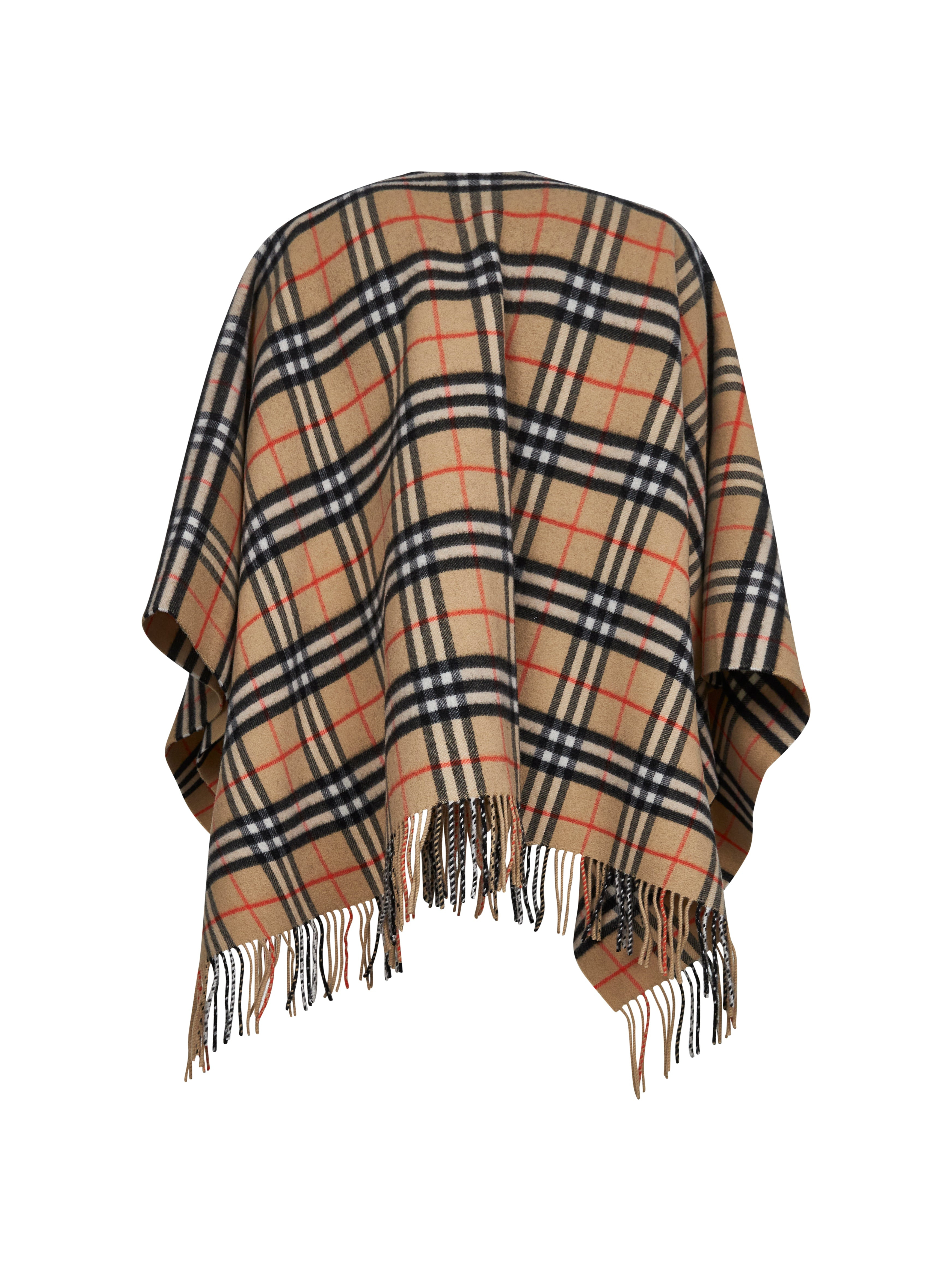 Burberry Women Beige Check Wool And Cashmere Cape - 1