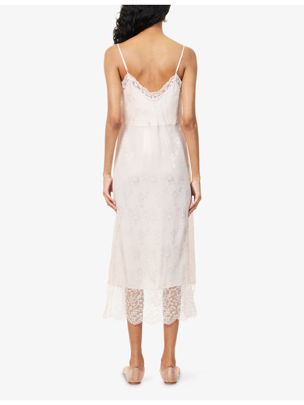 Lace Floral Woven Midi Dress - 4