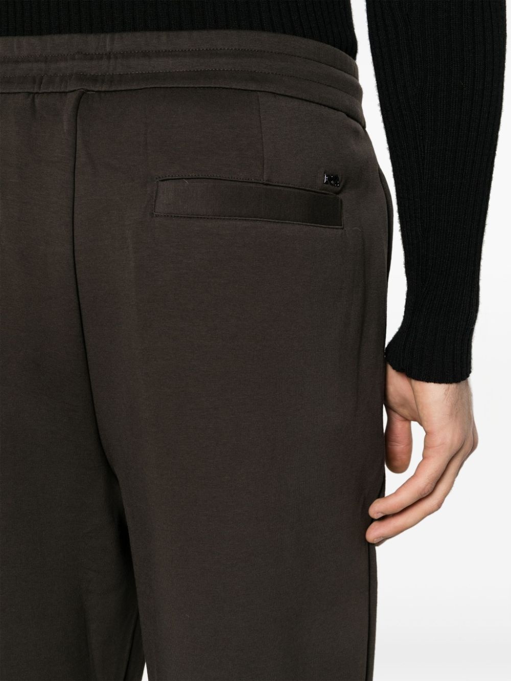 drawstring-waistband stretch-cotton track pants - 5