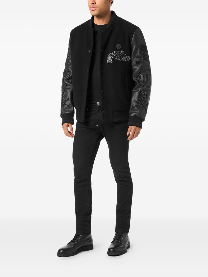 PHILIPP PLEIN skull-embellished bomber jacket outlook