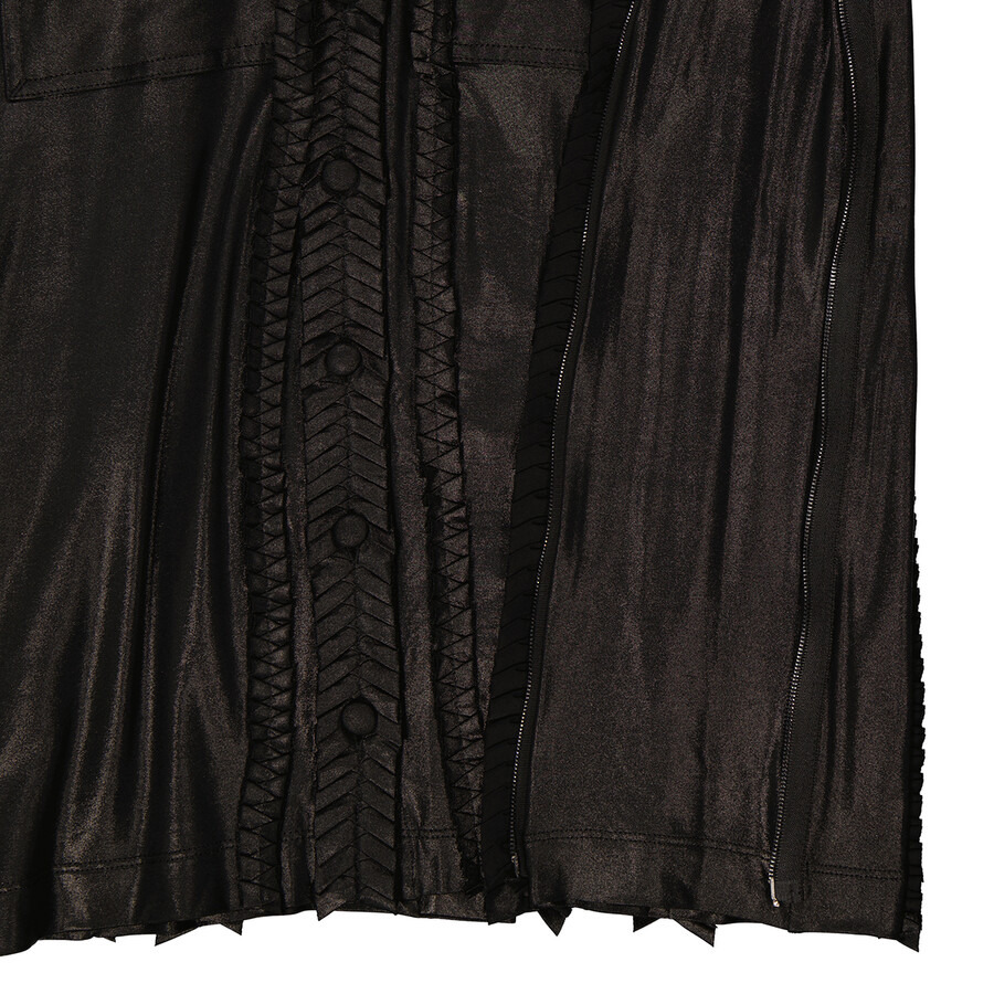 Burberry Detail Pleated Stretch Jersey Shirt Dress - 2