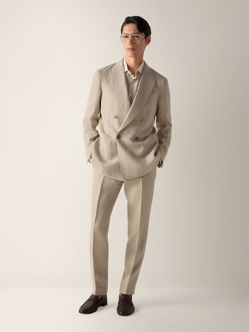 ZEGNA LIGHT TAUPE OASI LINO JACKET outlook