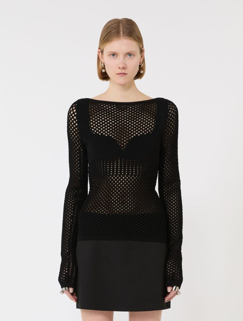 Slim-fit viscose-blend sweater - black 3