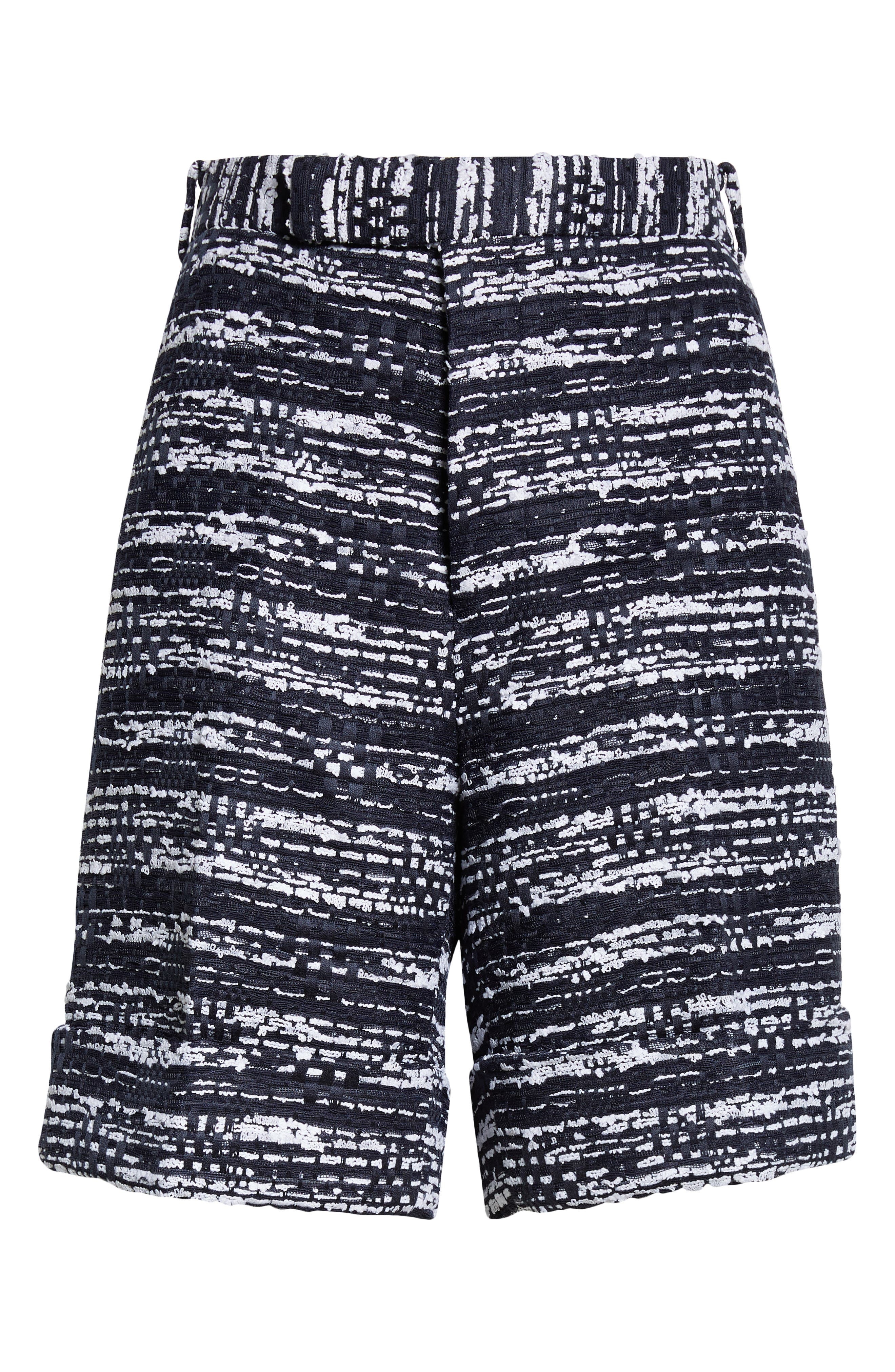 Thom Browne Beltloop Mélange Tulle Tweed Shorts in Navy at Nordstrom - 6