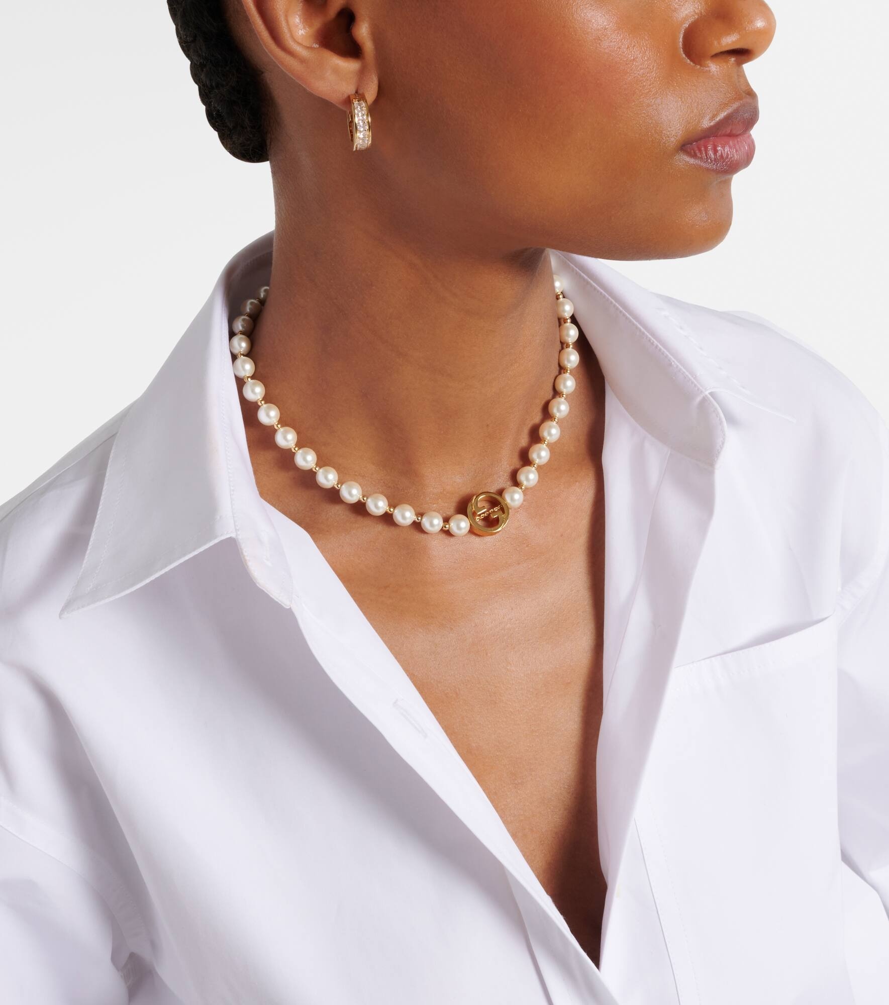 Interlocking G pearl necklace - 3