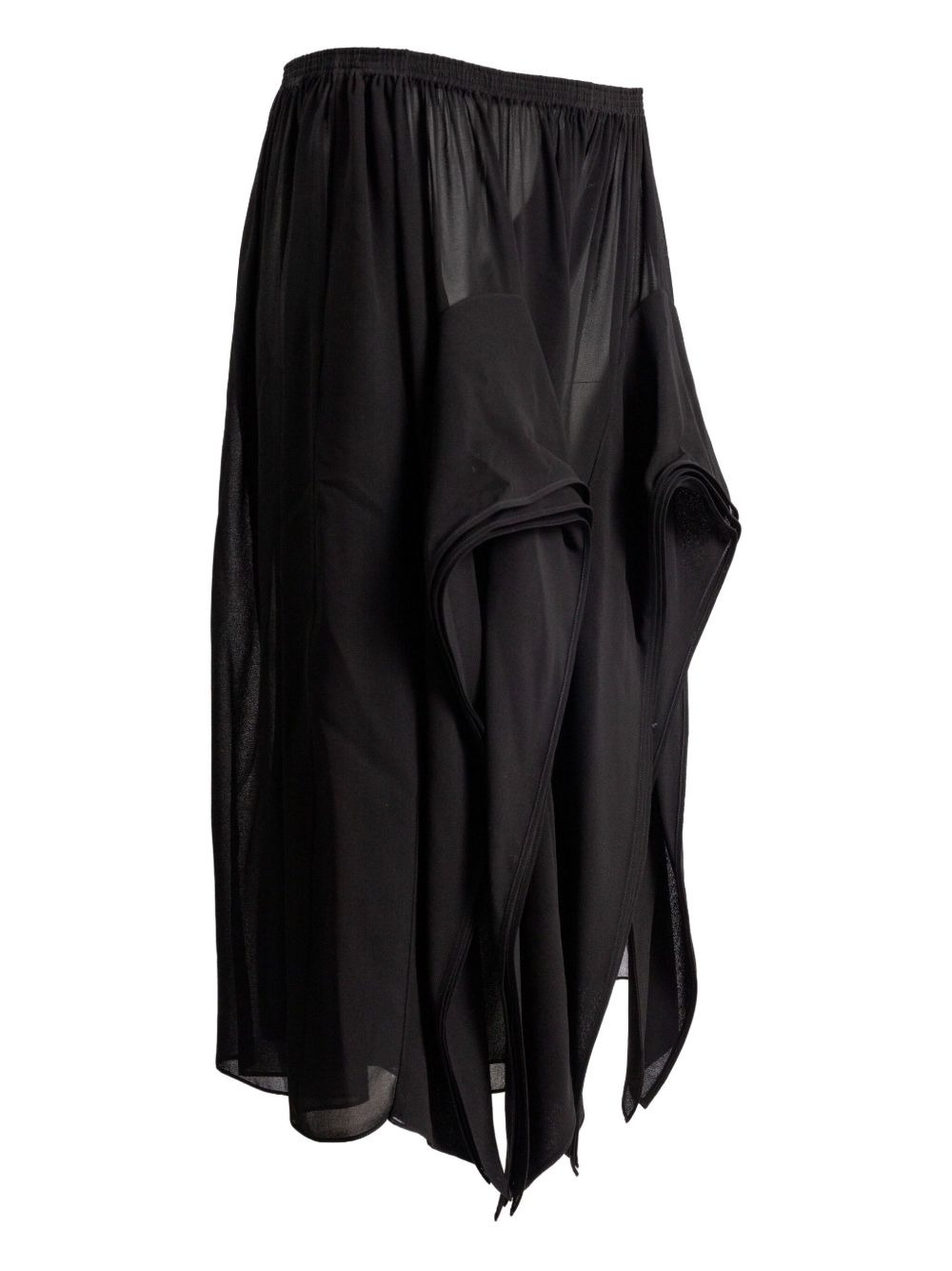 ruffled asymmetric trousers - 2