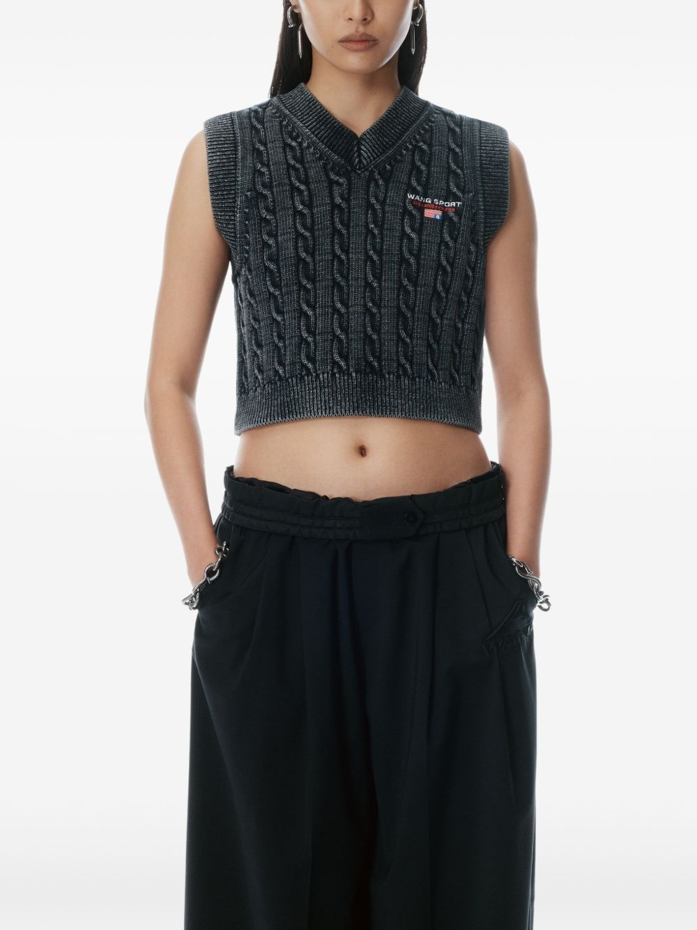 cable-knit vest - 4