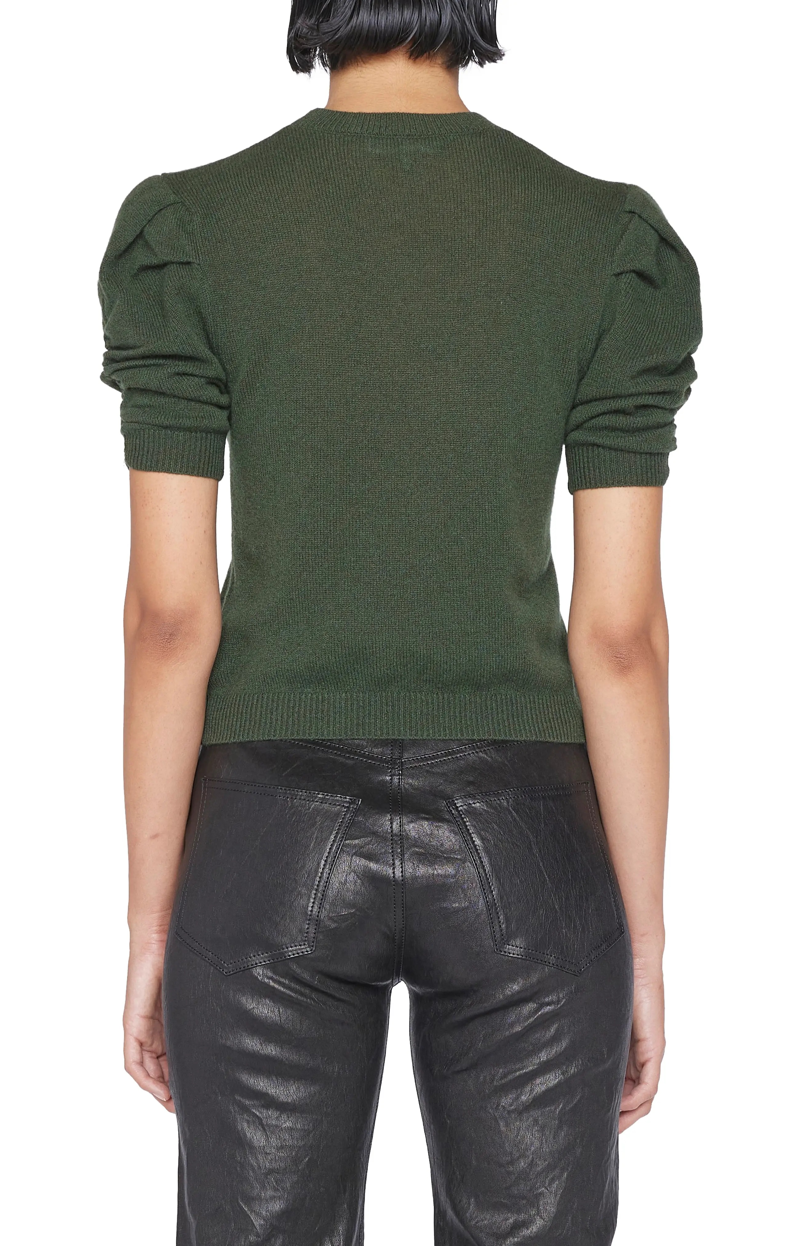 Ruched Sleeve Recycled Cashmere & Wool Sweater - 2