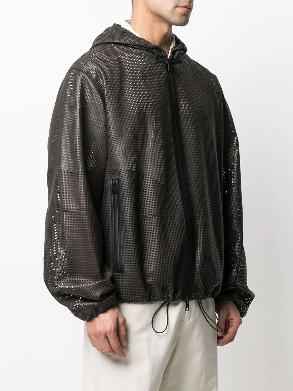 perforated hooded jacket - 3