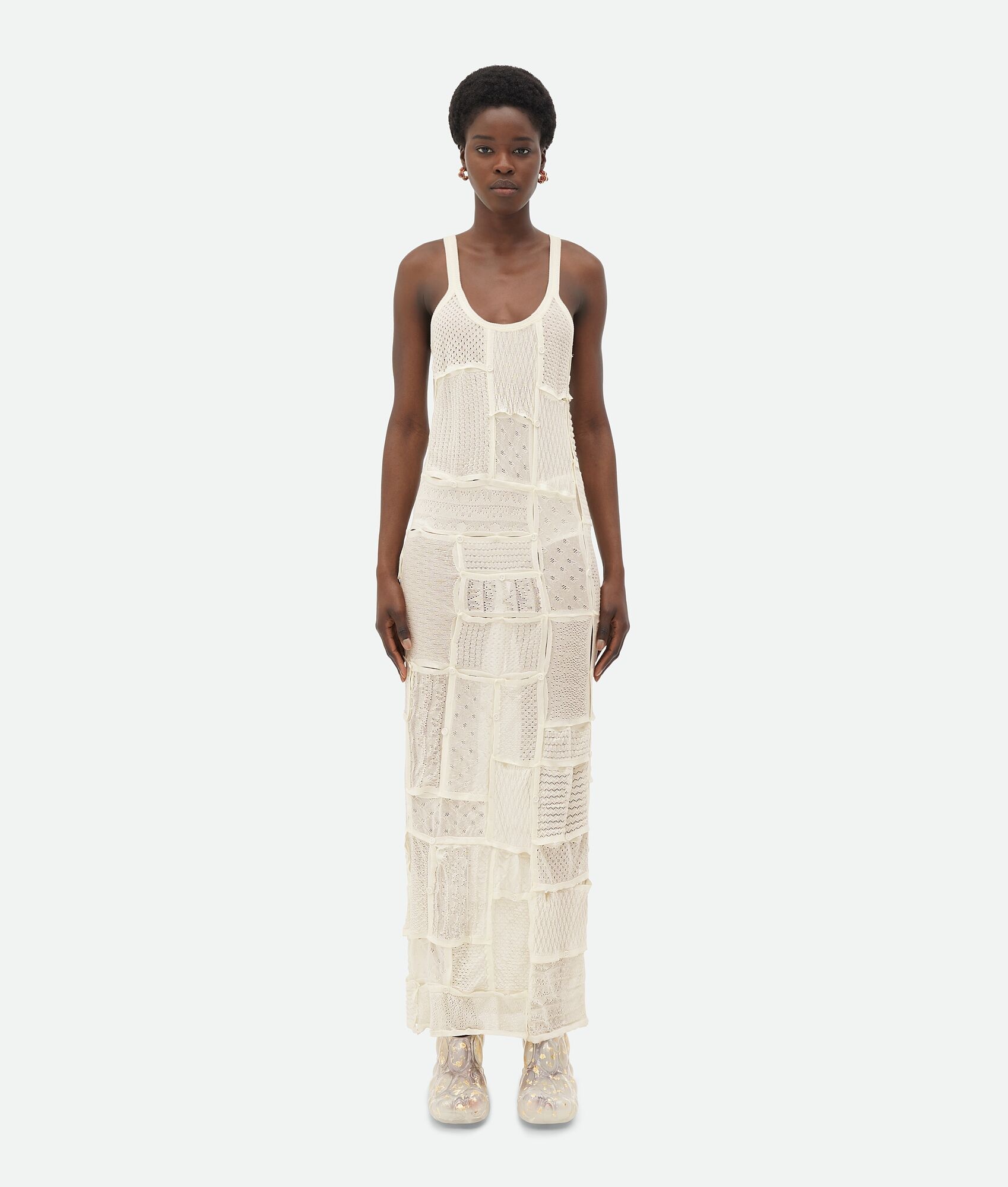 Hand-Patched Pointelle Cotton Midi Dress - 4