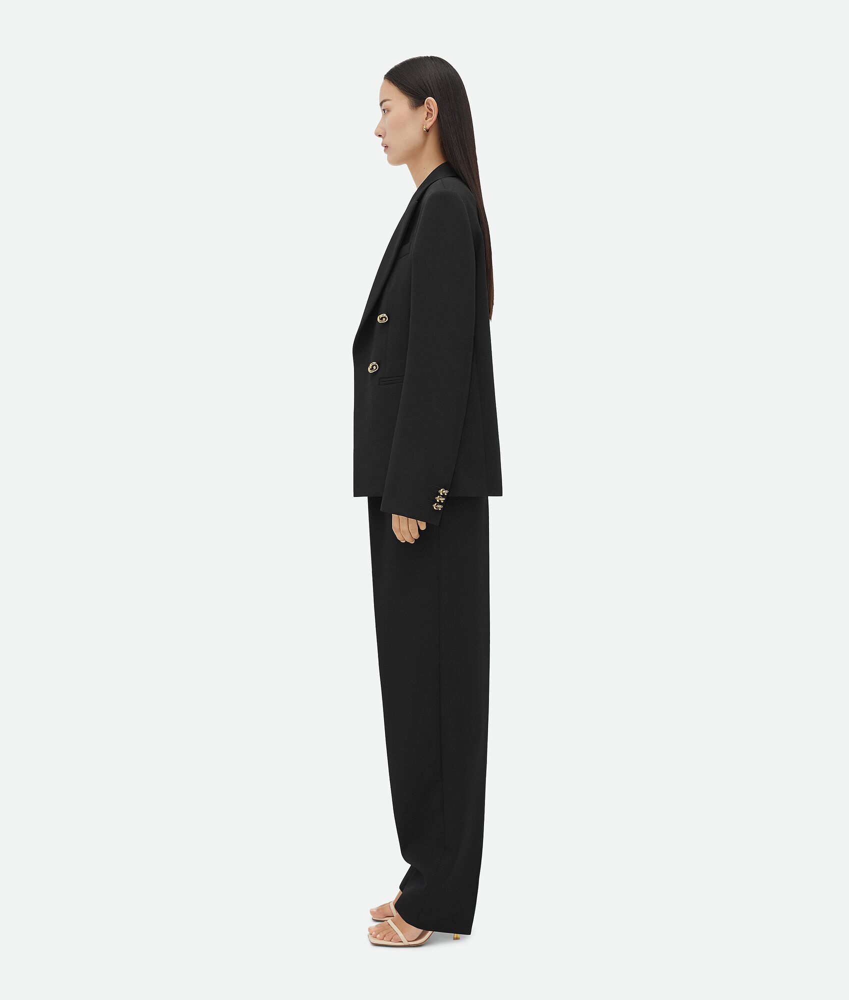 Wool Twill Jacket With Knot Buttons - 2