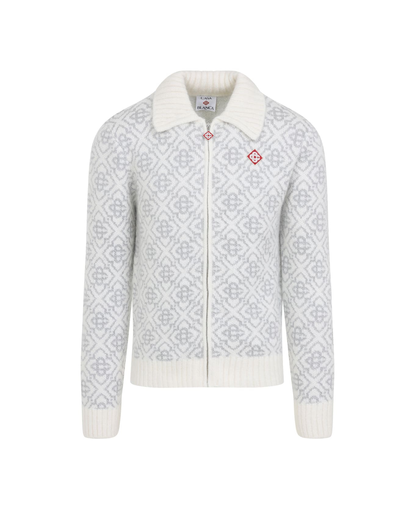 Silver Monogram Zip Up Sweatshirt - 2