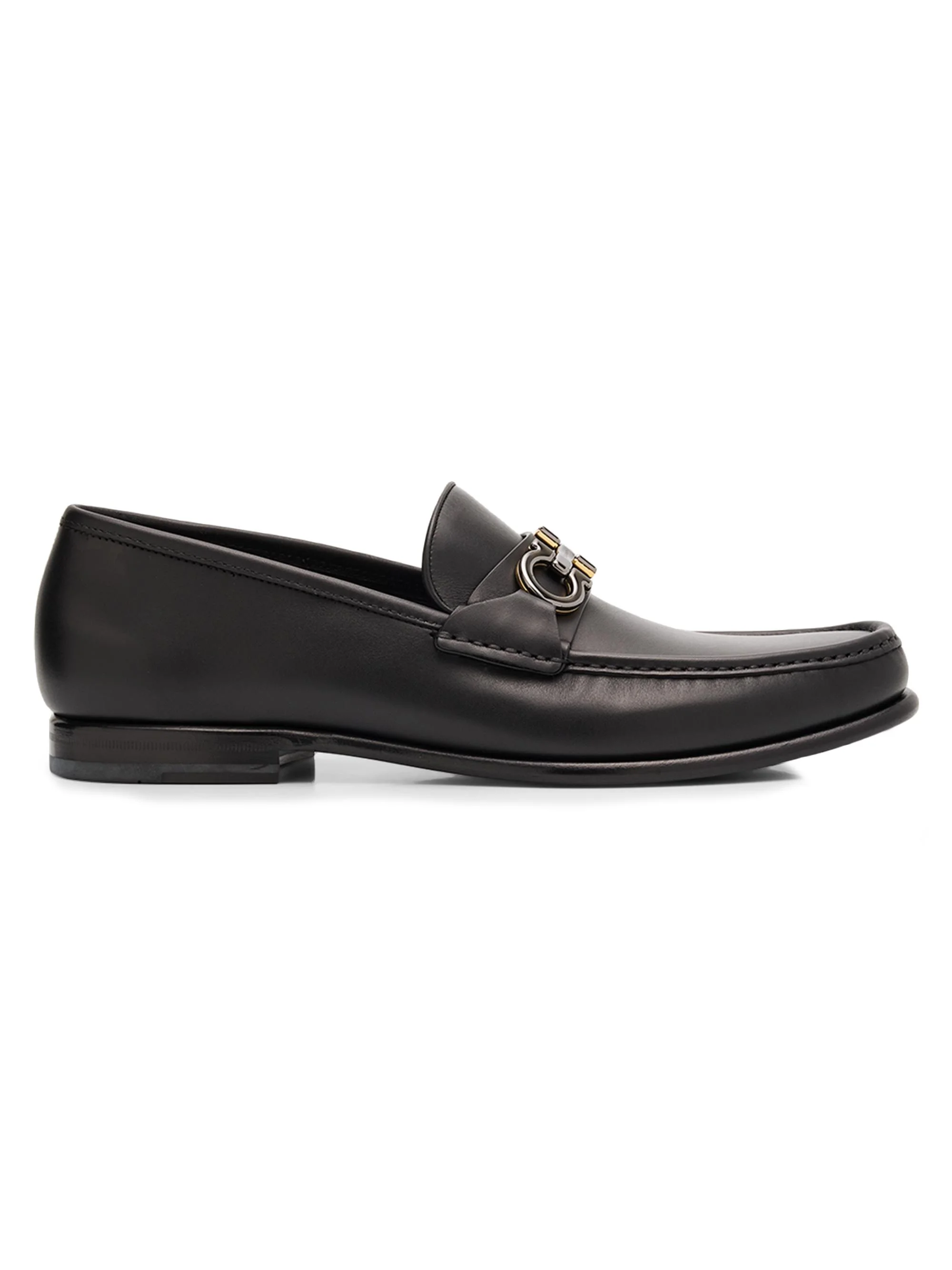 Men's Avril Gancini Leather Loafers - Nero - 1