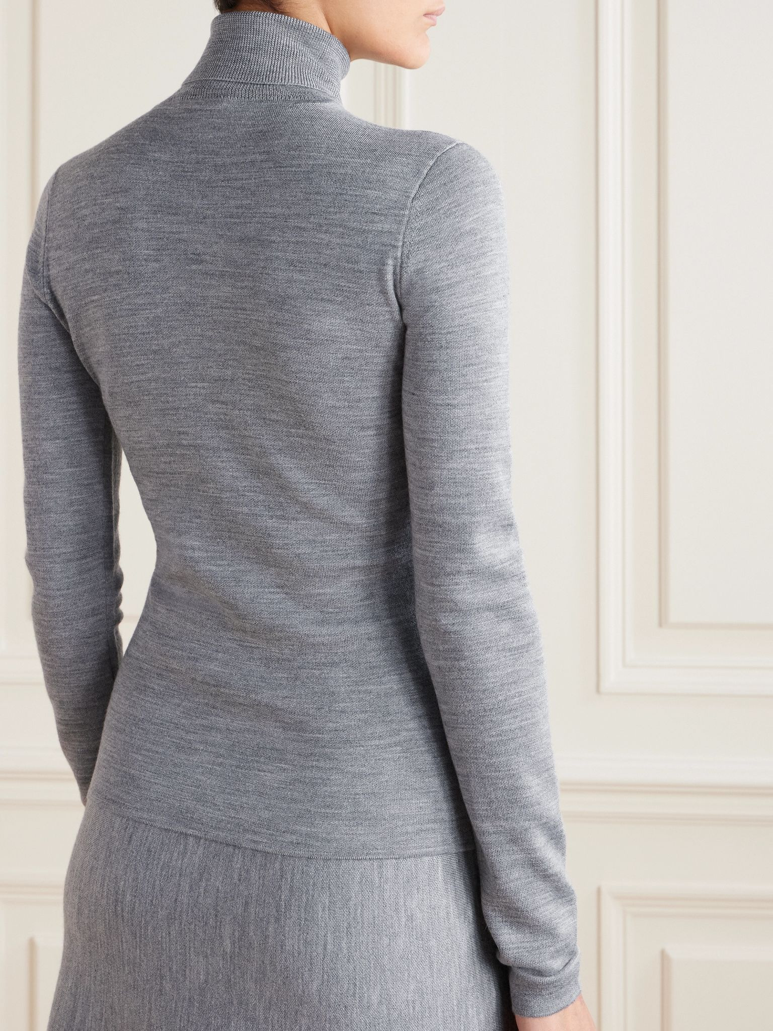 May wool, cashmere and silk-blend turtleneck sweater Gray - 3