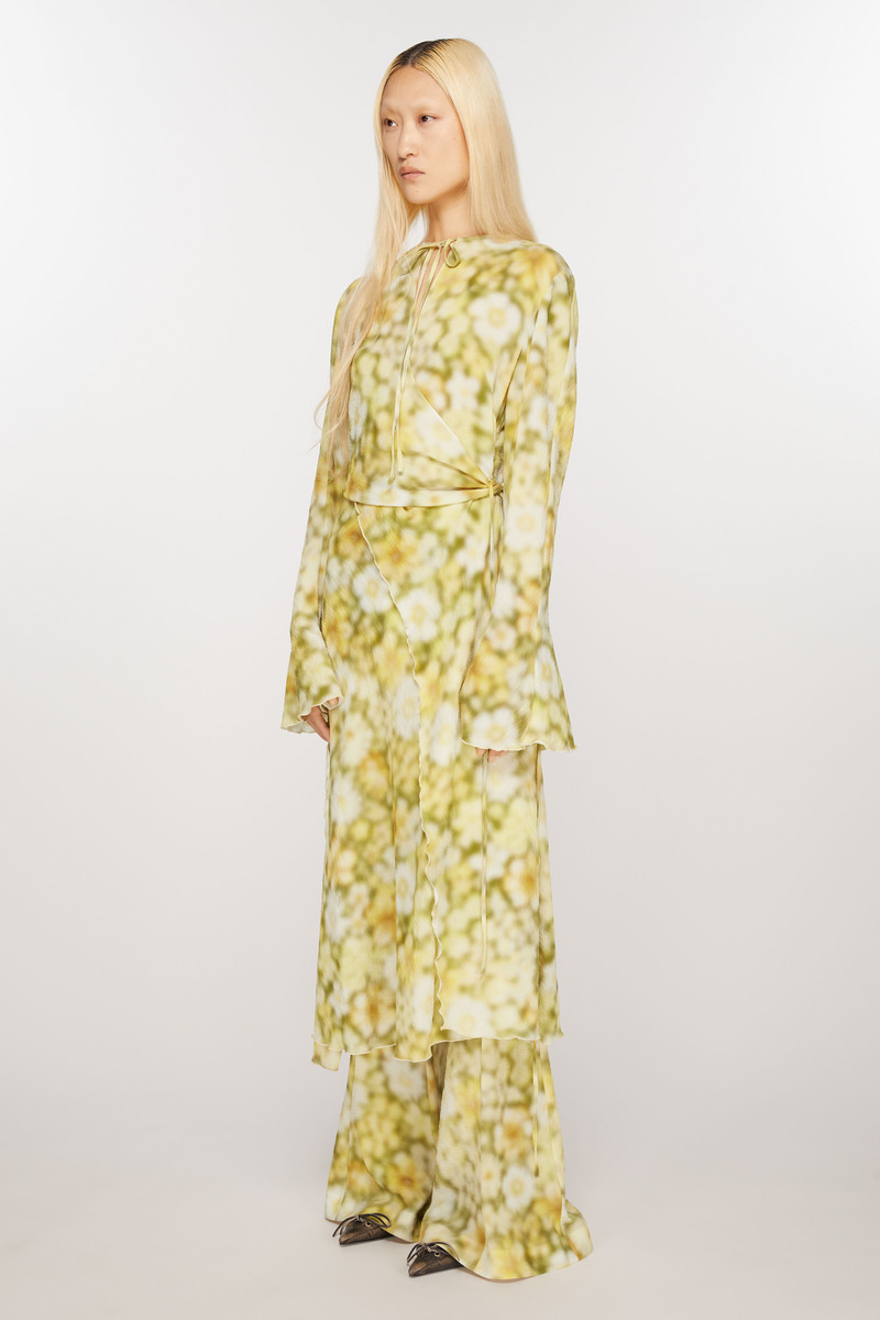 Wrap print dress - Green multi 3