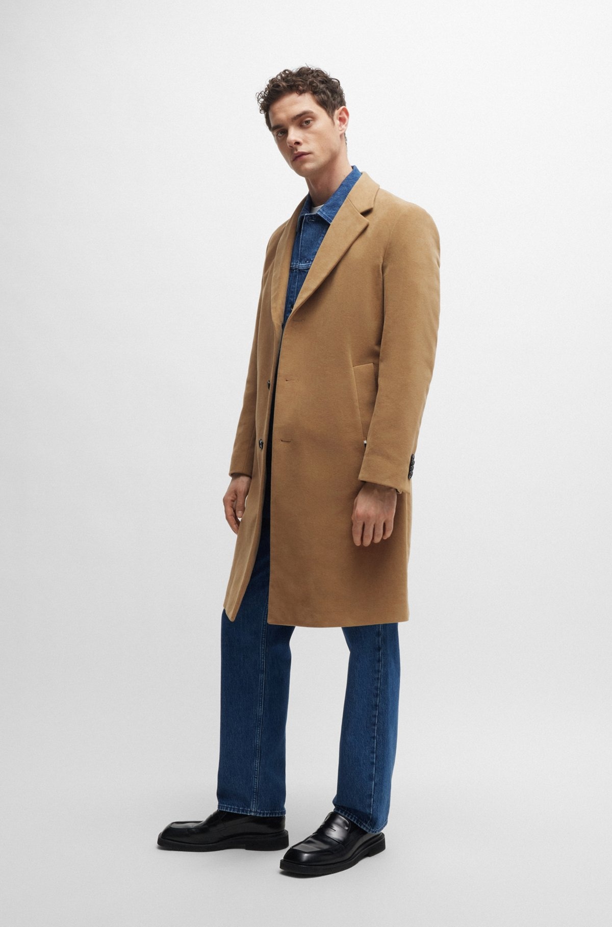 REGULAR-FIT COAT IN MOLESKIN - 7