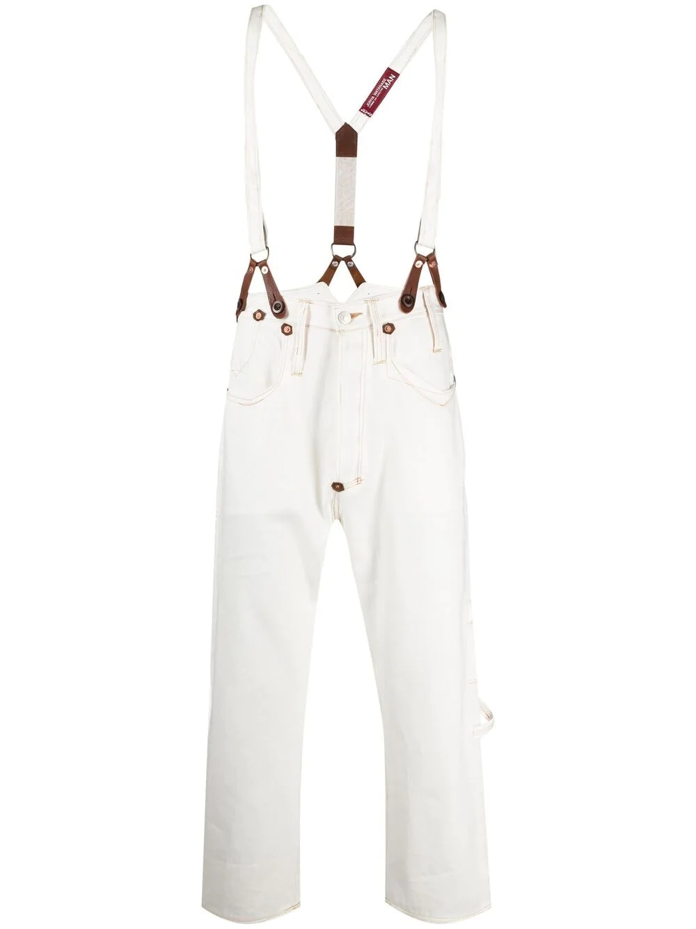 straight-leg denim dungarees - 1