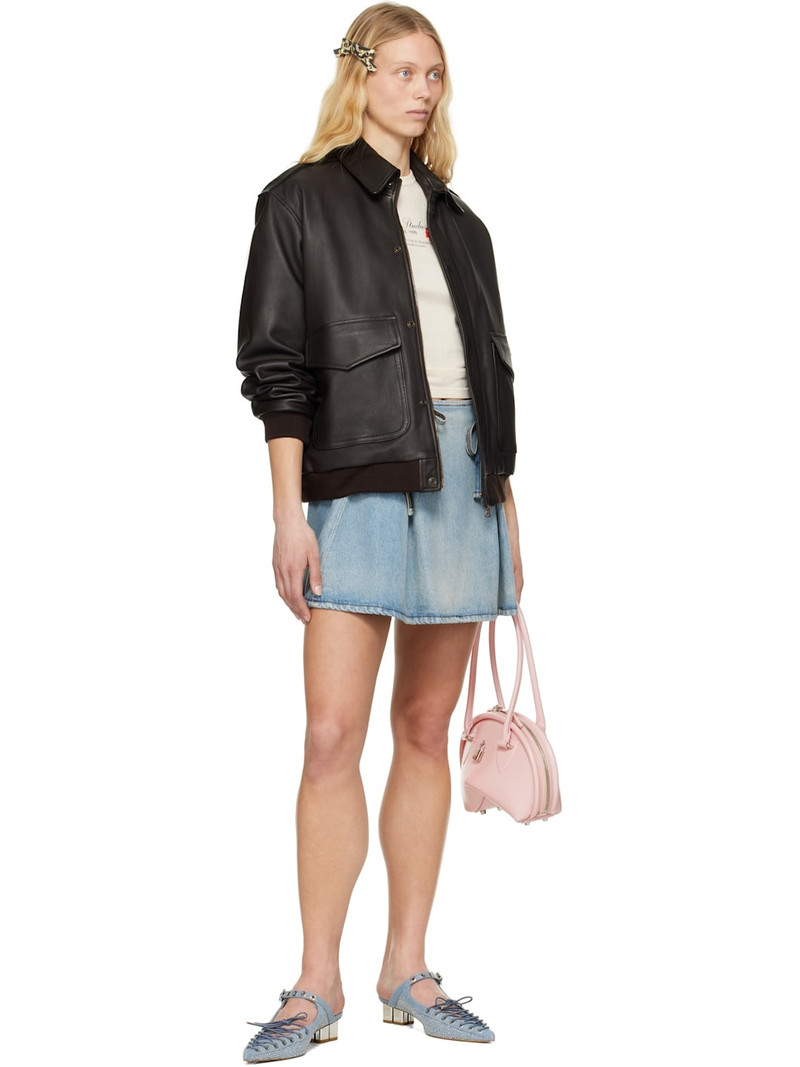 GANNI Blue Lace-Up Denim Mules outlook