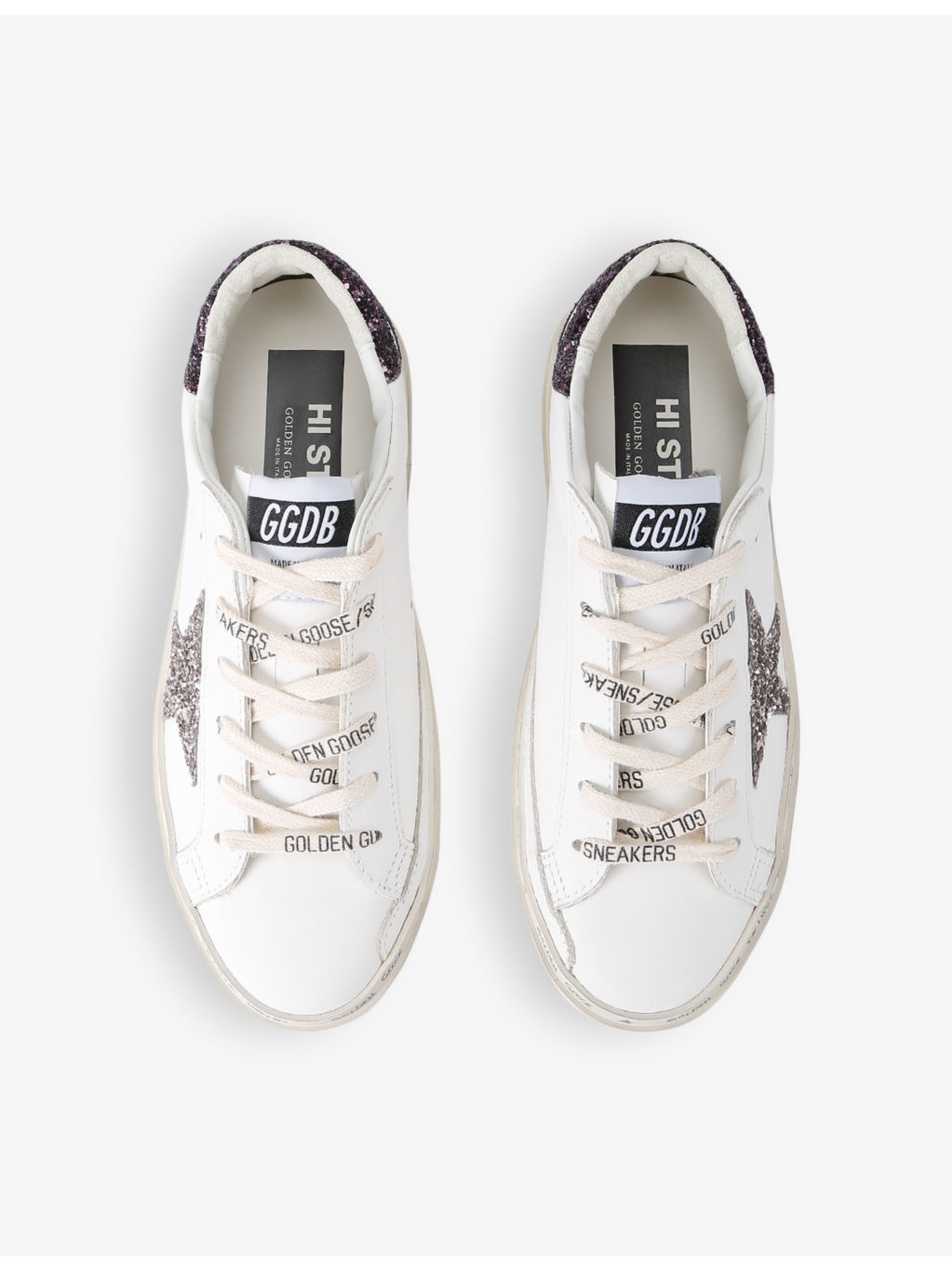 Women's Hi Star 11934 glitter-embellished leather low-top trainers - 2