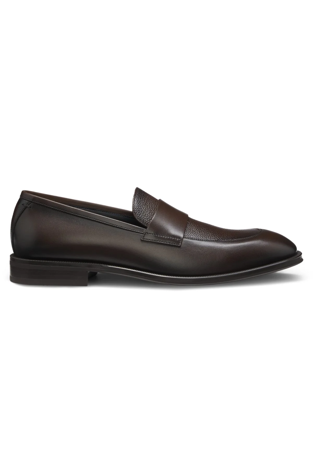 LEATHER LOAFERS WITH PLAIN PENNY TRIM - 1