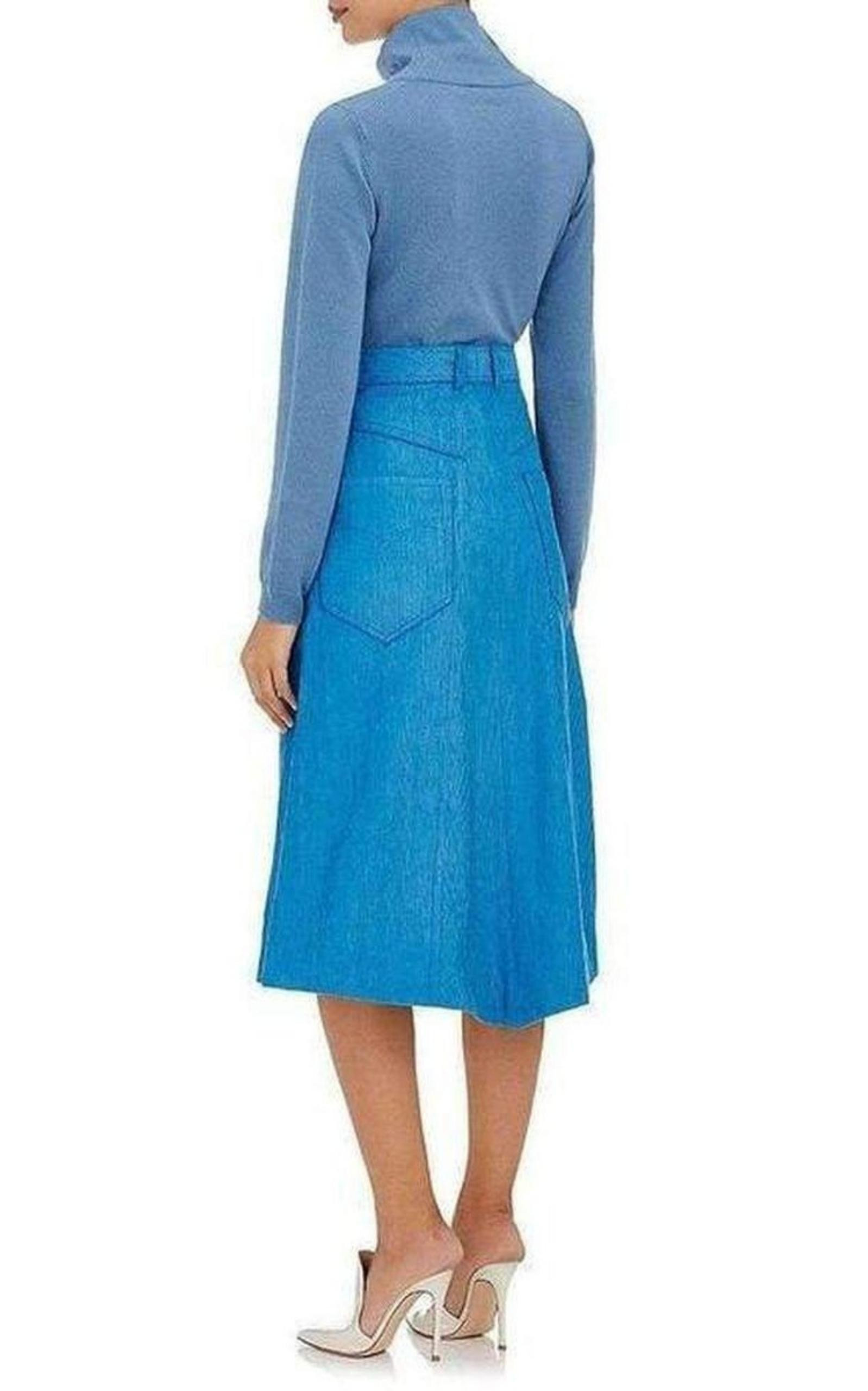 Cotton Blend Corduroy A-Line Skirt - 3