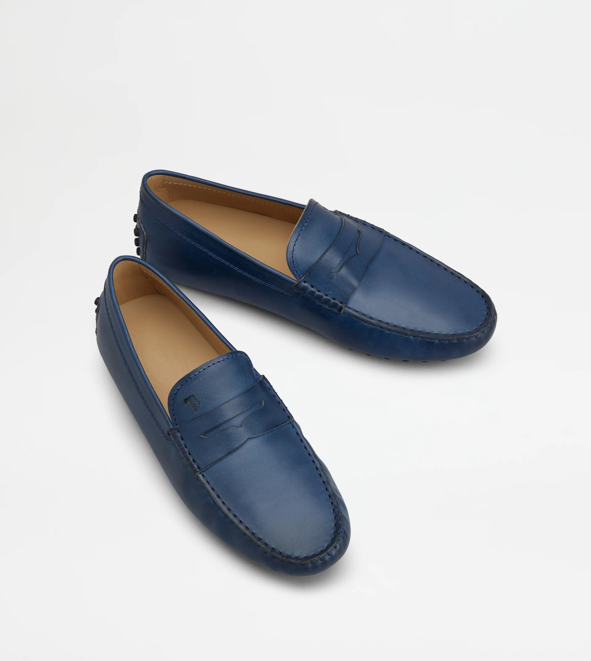 GOMMINO DRIVING SHOES IN LEATHER - BLUE - 3