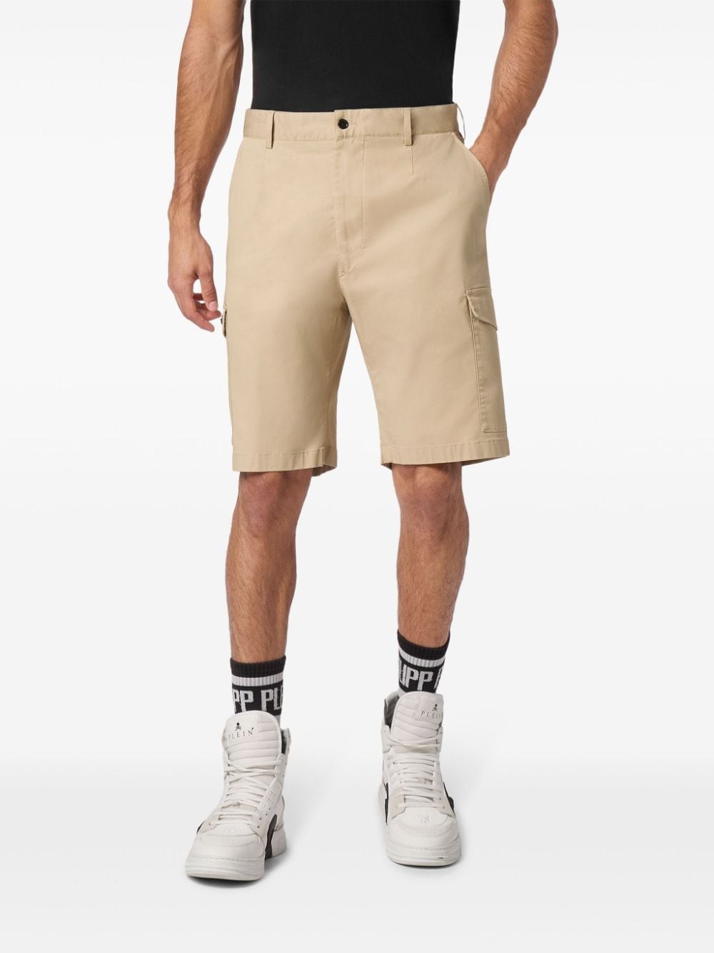 logo-plaque cargo shorts - 3