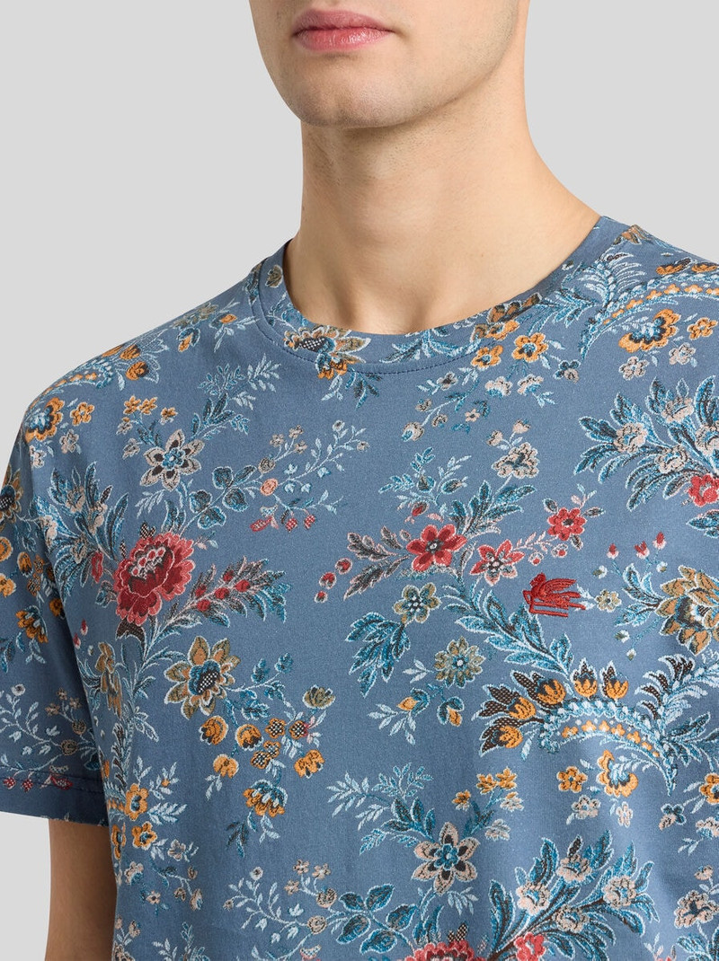 Etro COTTON T-SHIRT WITH FLORAL PRINT outlook