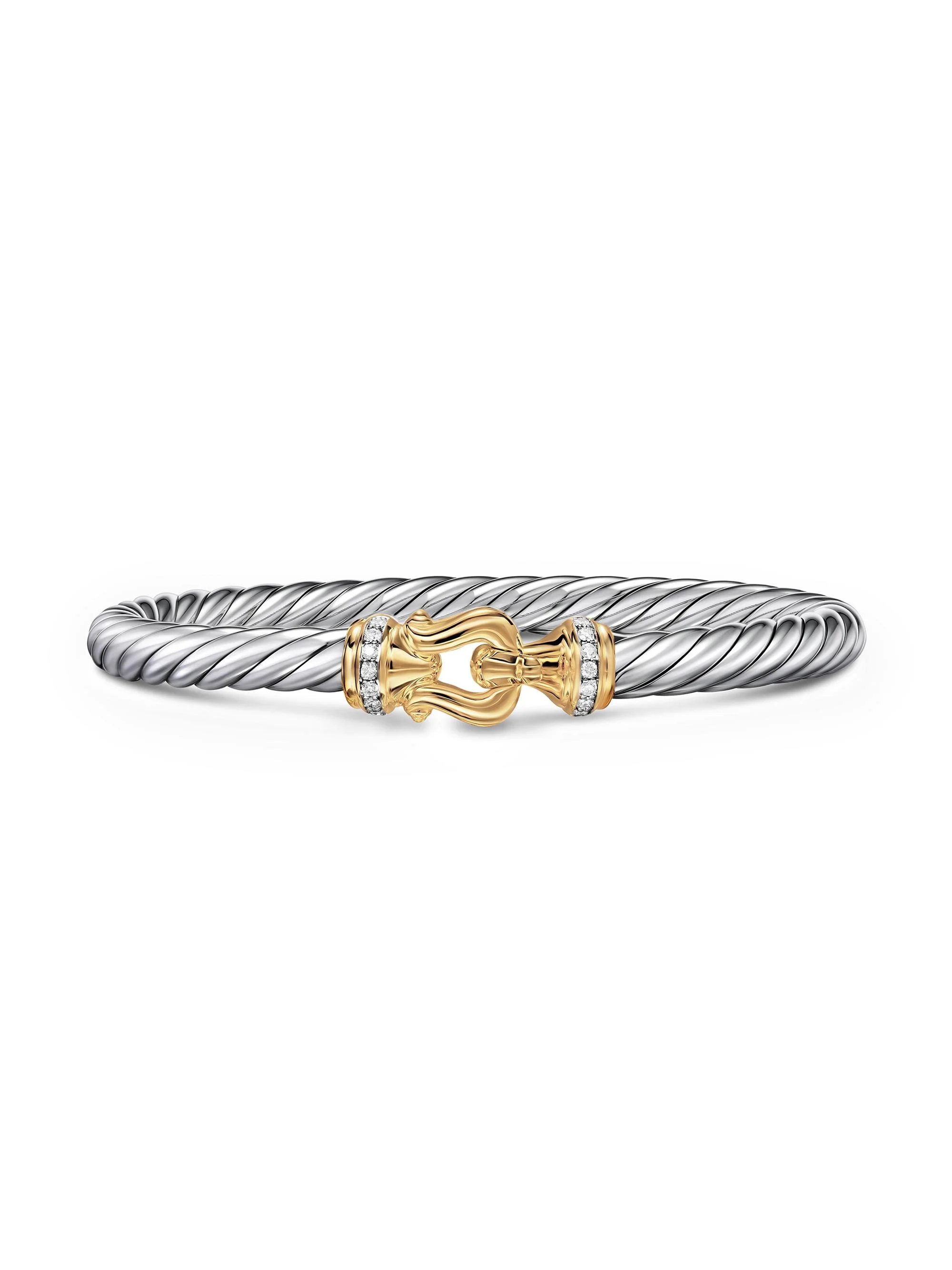 Women's Cable Flex Buckle Bracelet in Sterling Silver - Diamond - 1