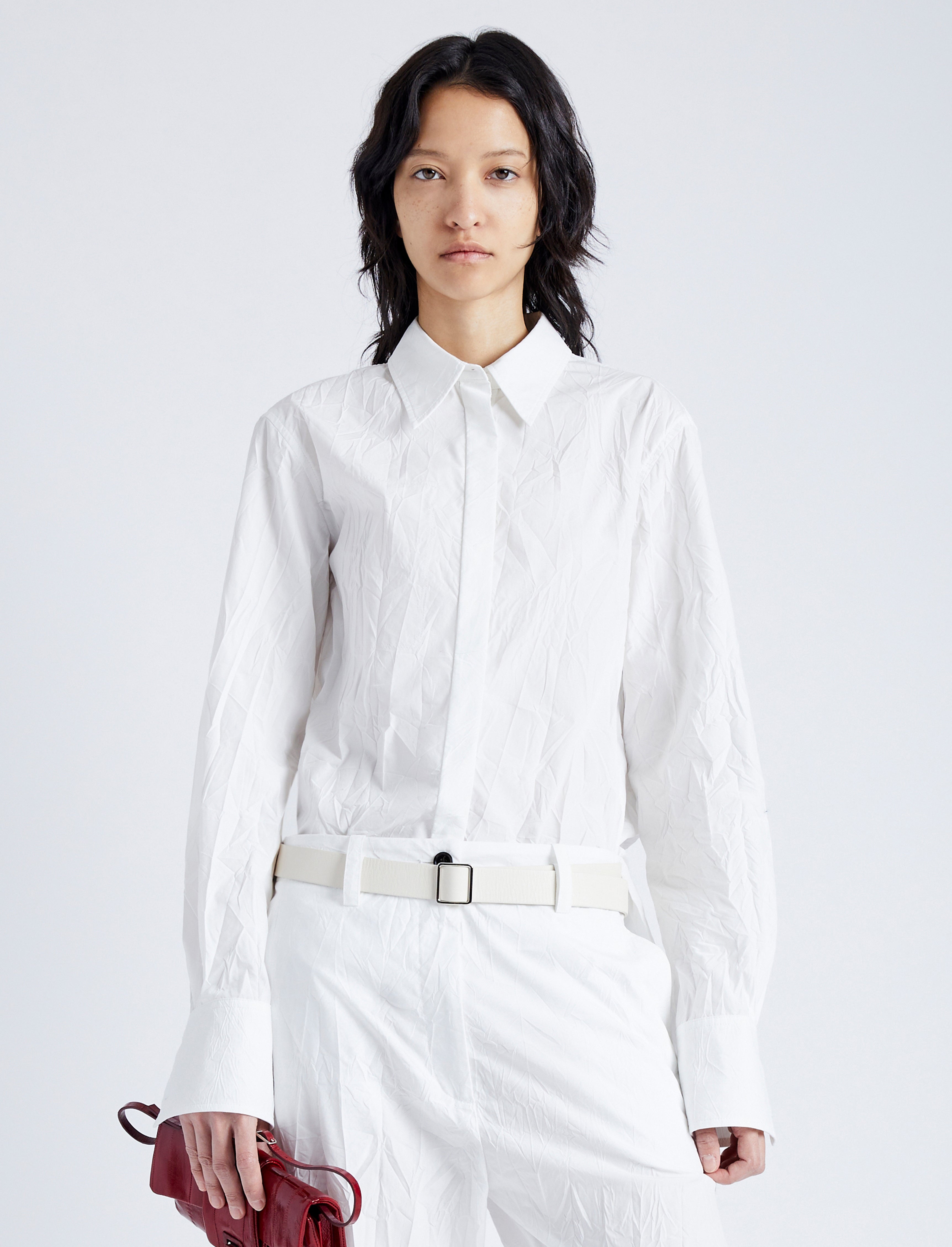 Allen Shirt in Crinkled Cotton Gabardine - 2