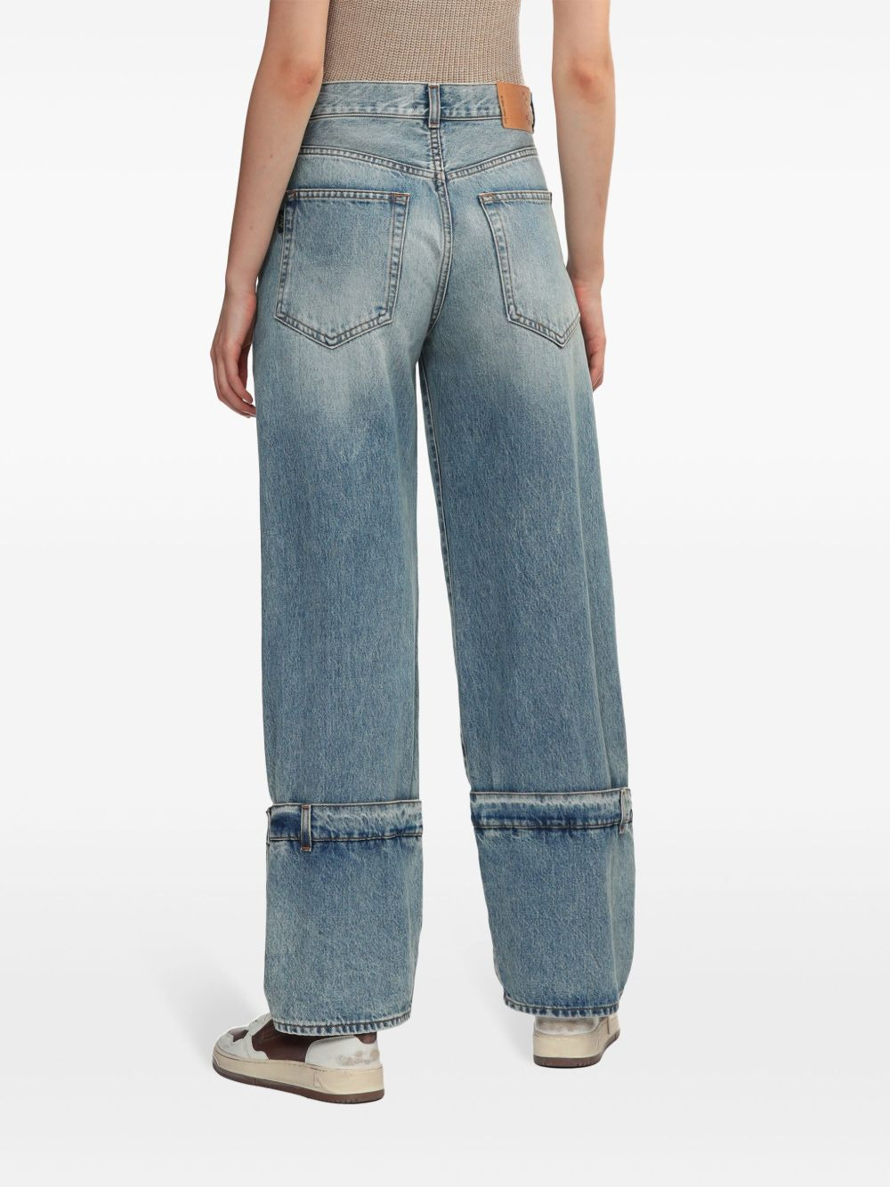 logo-patch straight jeans - 4