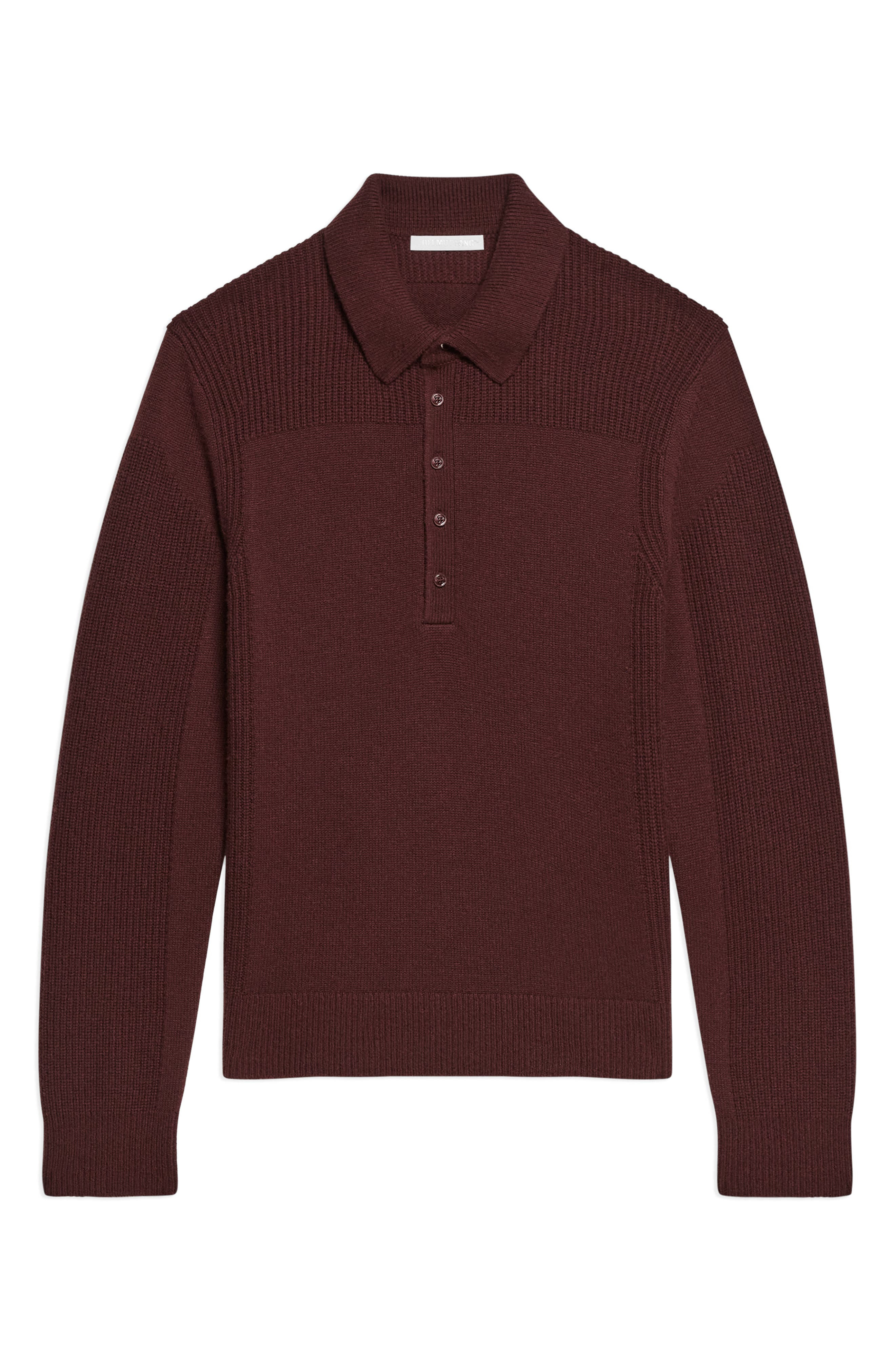 Helmut Lang Block Polo Sweater in Dark Burgundy - 5