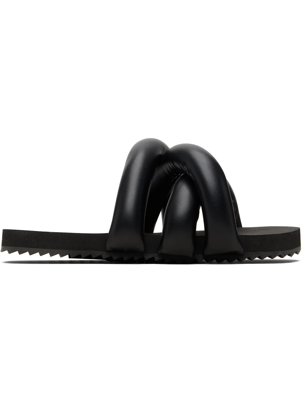 Black Tyre Slide Sandals - 1