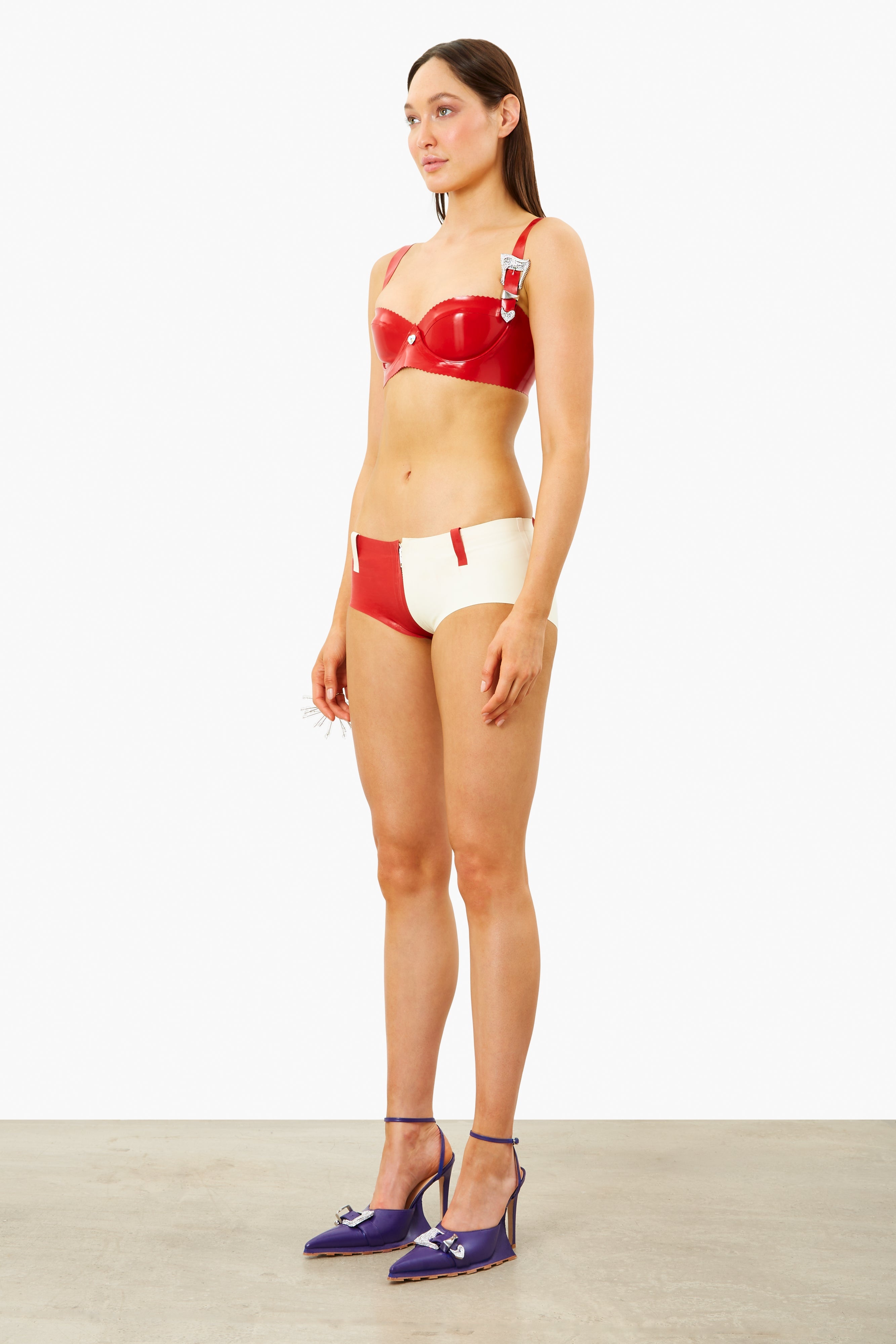 AGNES LATEX SHORTS GAZPACHO - 3