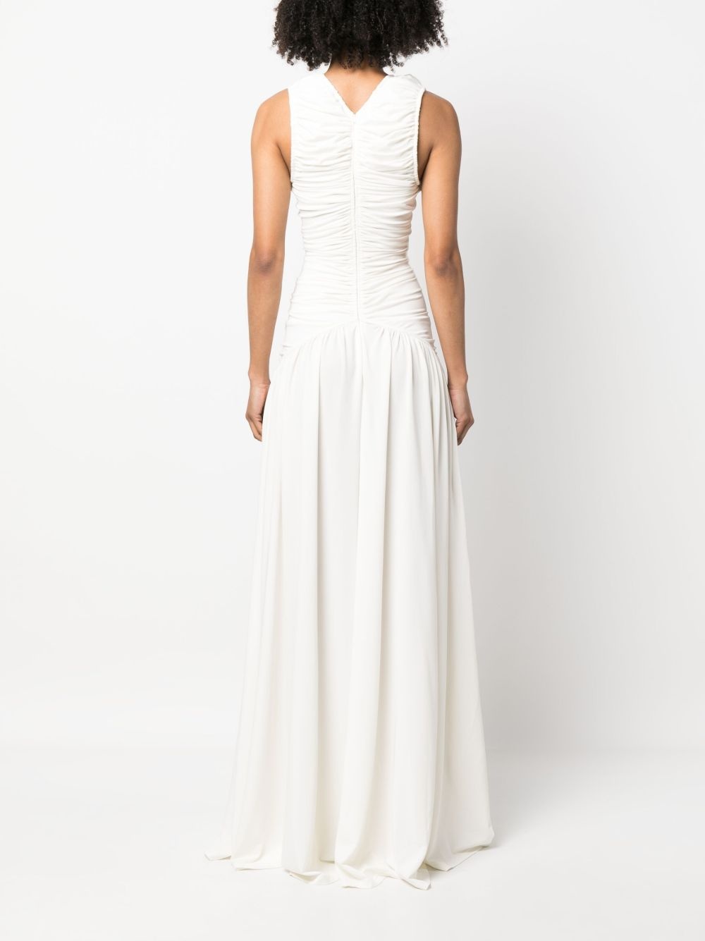 ruched-detailing long dress - 4