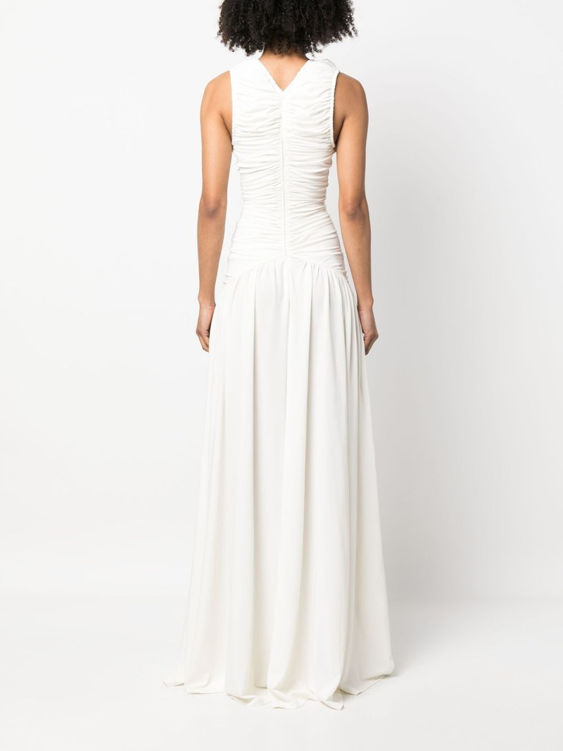 ruched-detailing long dress 4