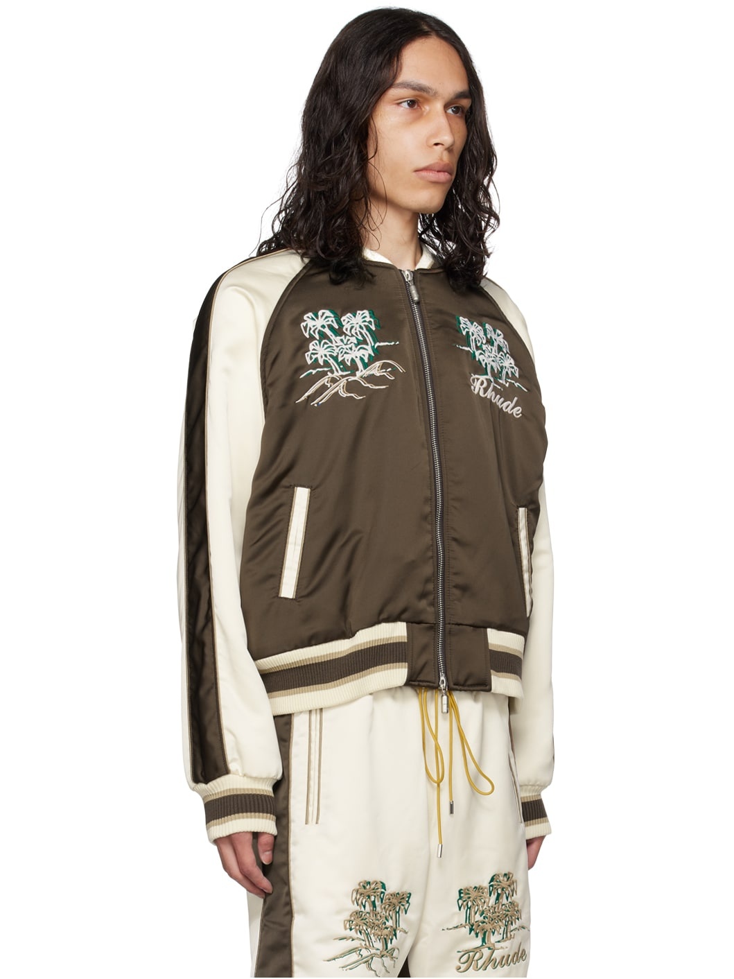 Brown Souvenir Bomber Jacket - 2