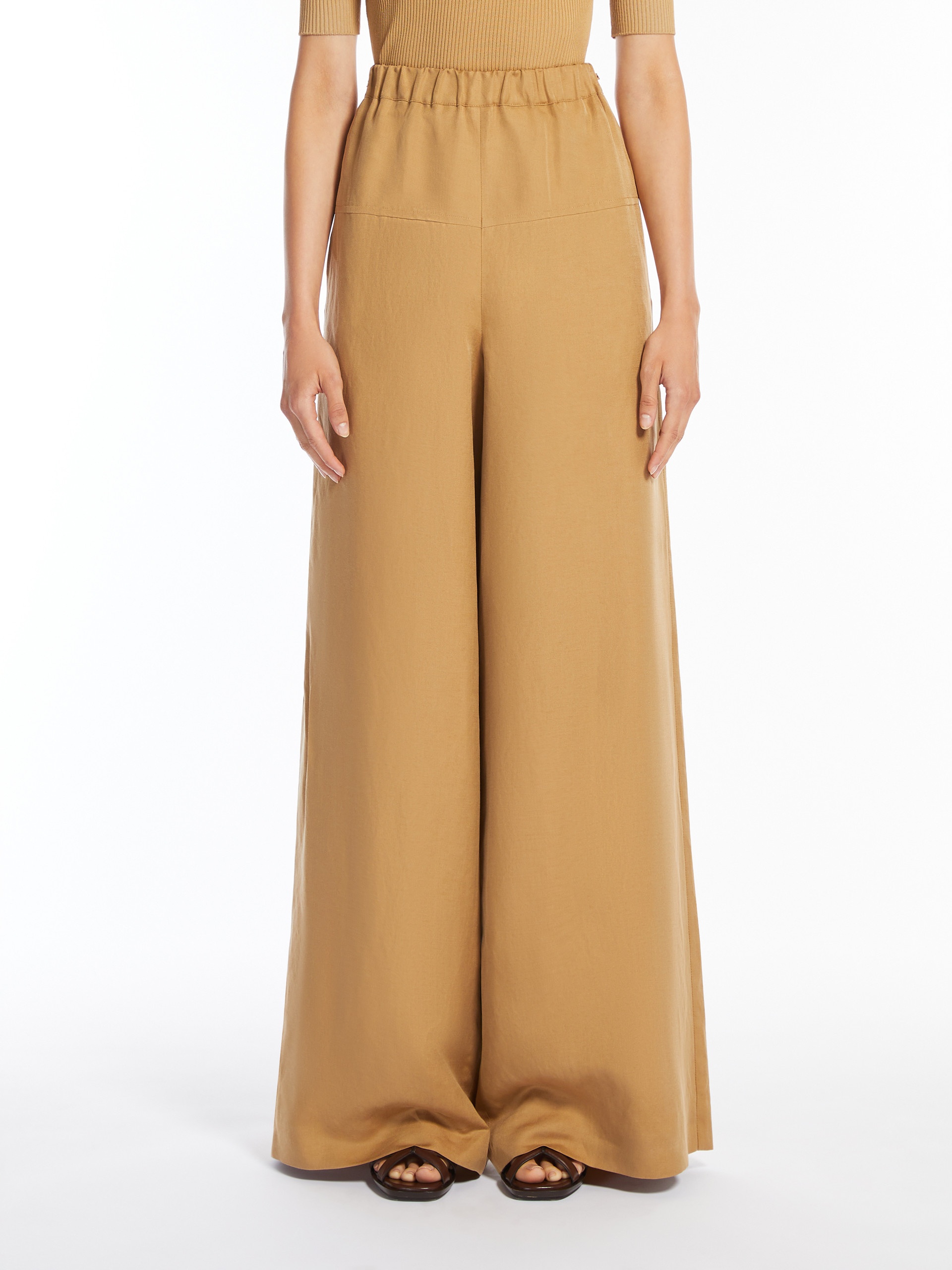 ONORE Wide linen and silk trousers - 3