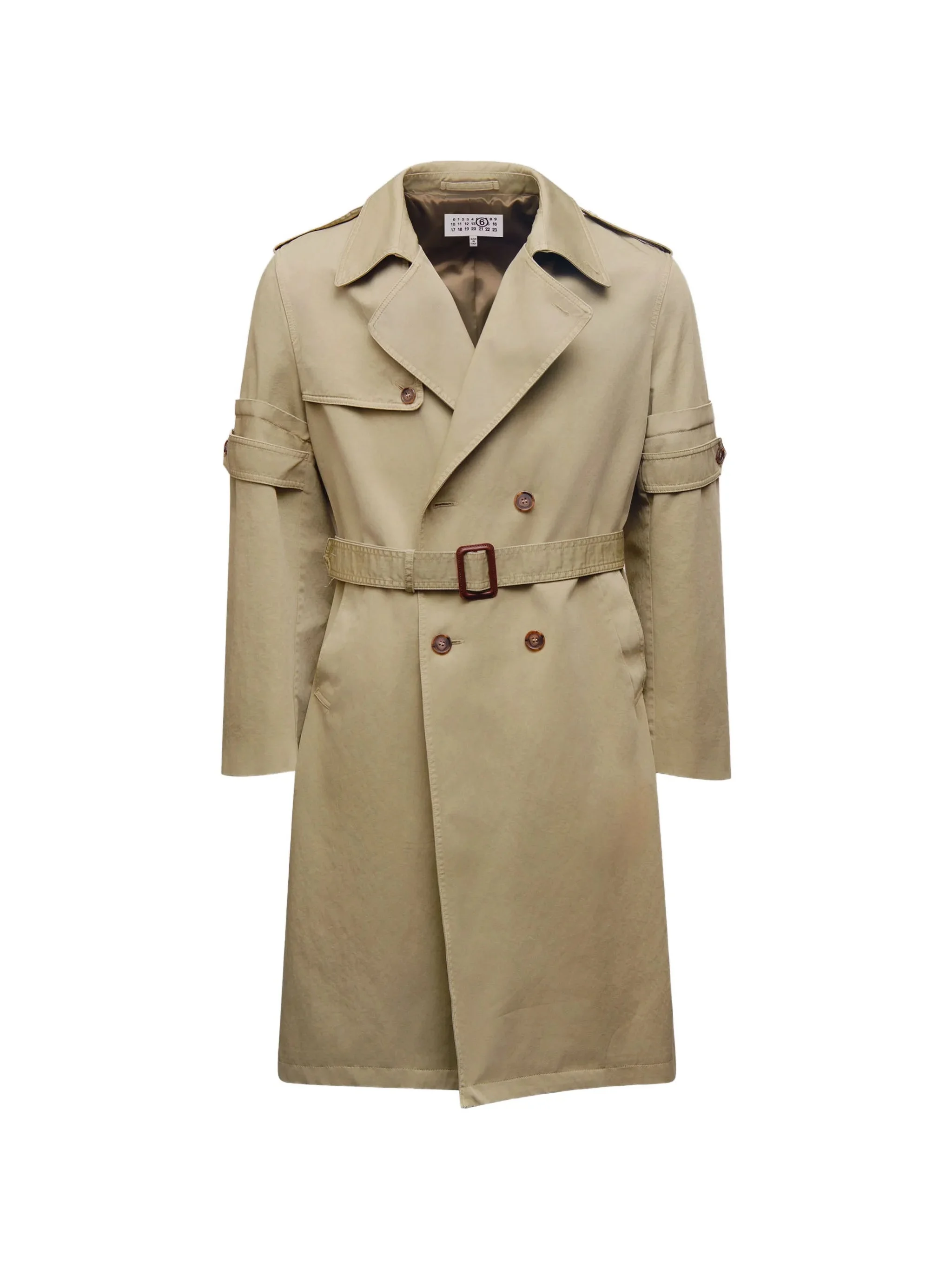 Mm6 Maison Margiela Double-breasted Overdyed Trench Coat - 1