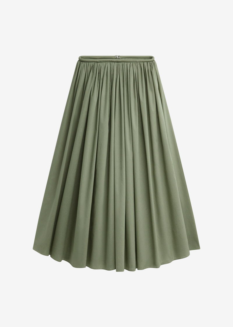 Gaeta Wide Corded Waistband Culottes - Sage 1