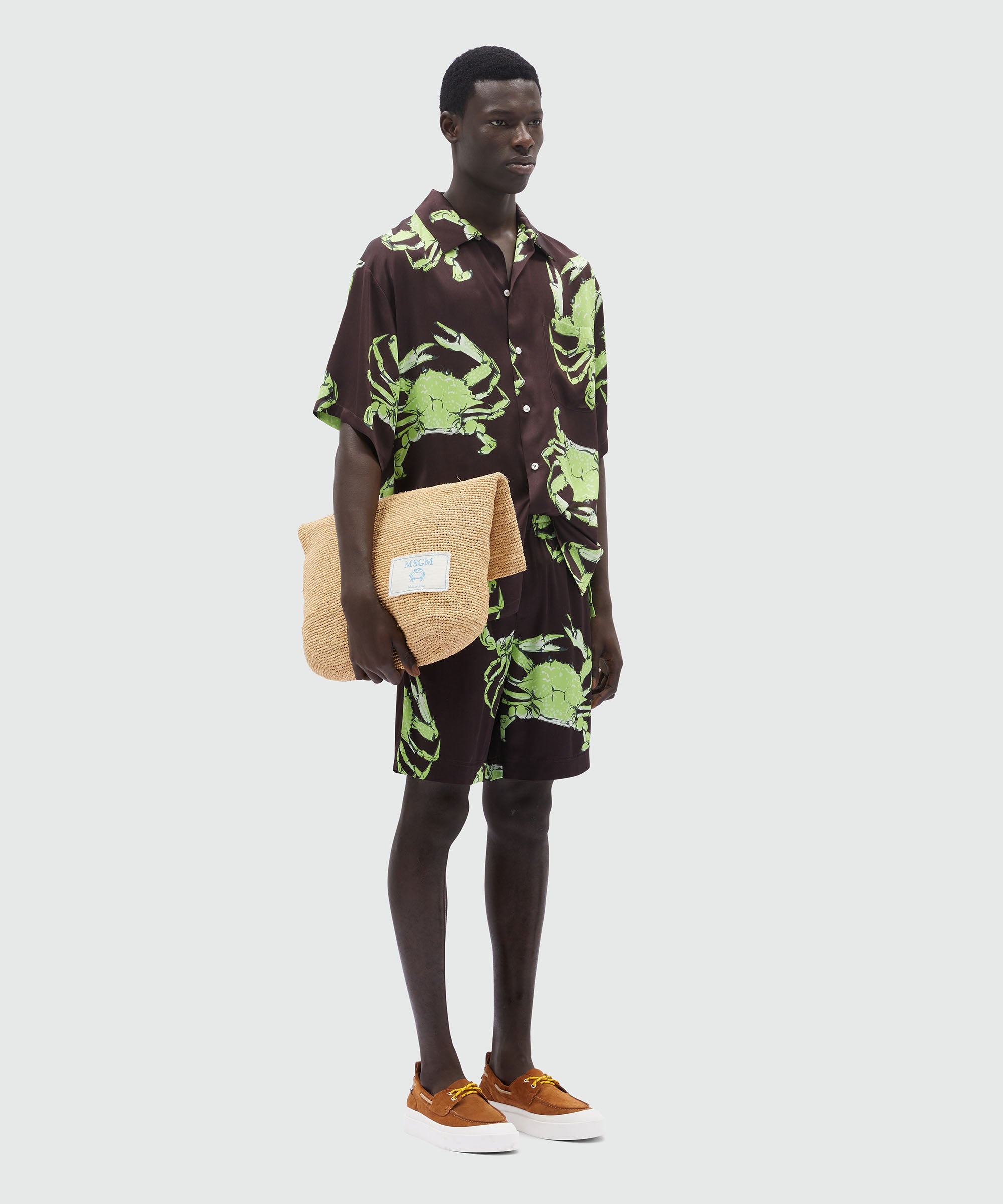 Bermuda shorts in black poplin with "King crab" print - 4