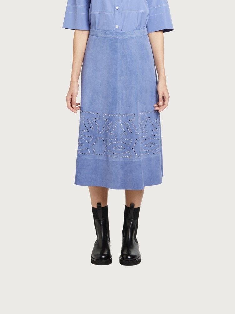 SUEDE SKIRT WITH RIVETS - 2