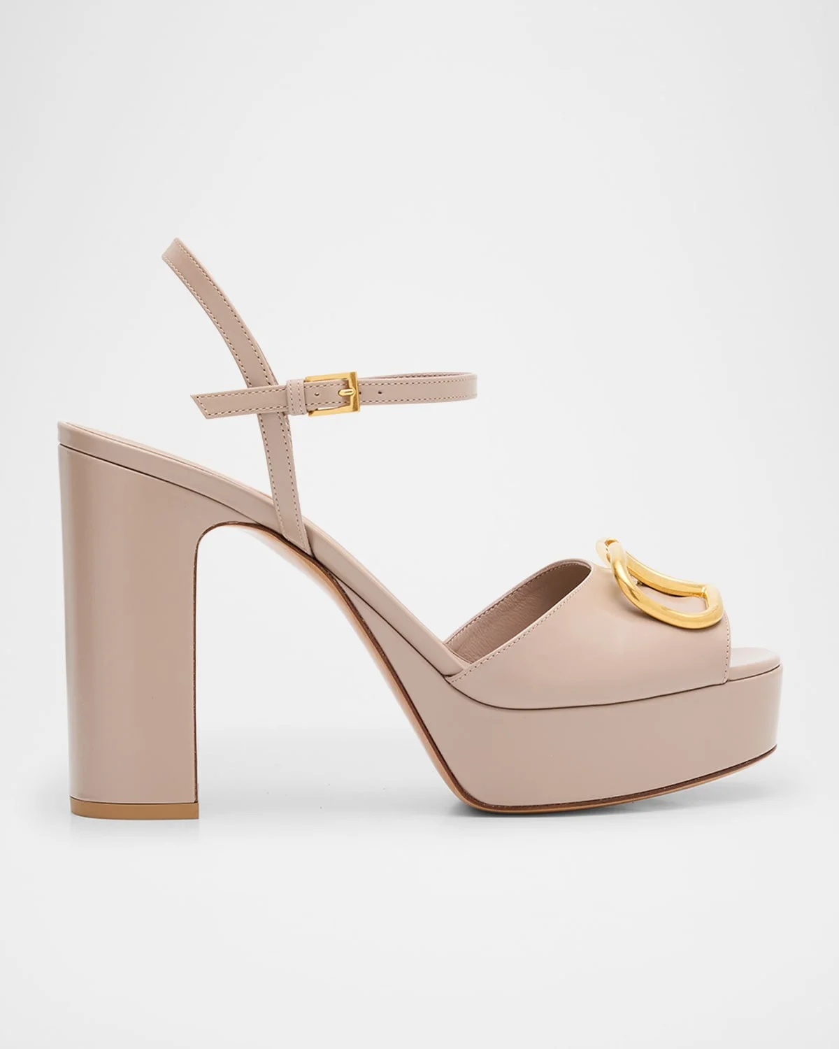 VLogo Signature Nappa Leather Platform Sandals - 1
