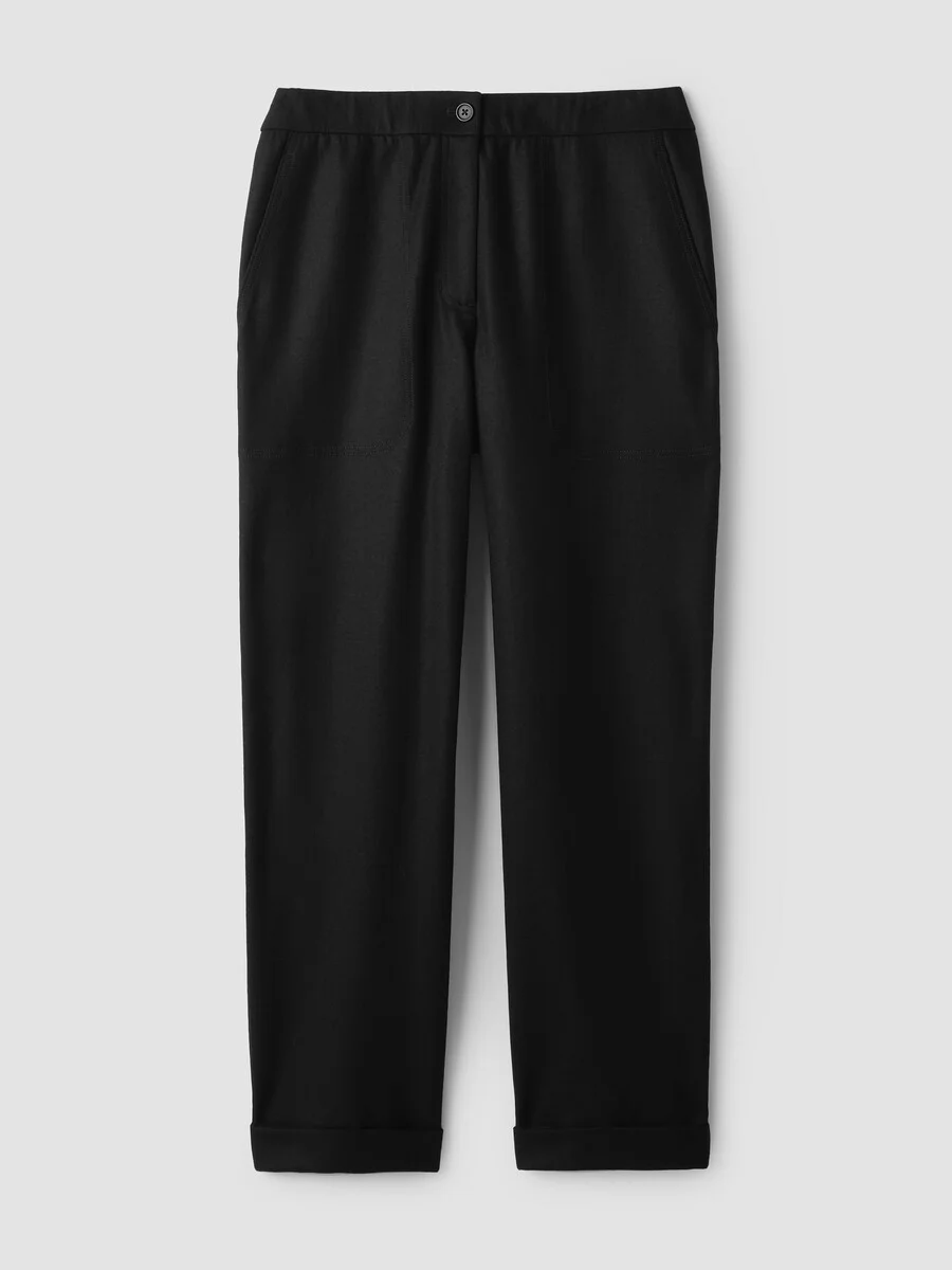 Felted Wool Jersey Straight Cuffed Pant in Regenerative Wool - 1